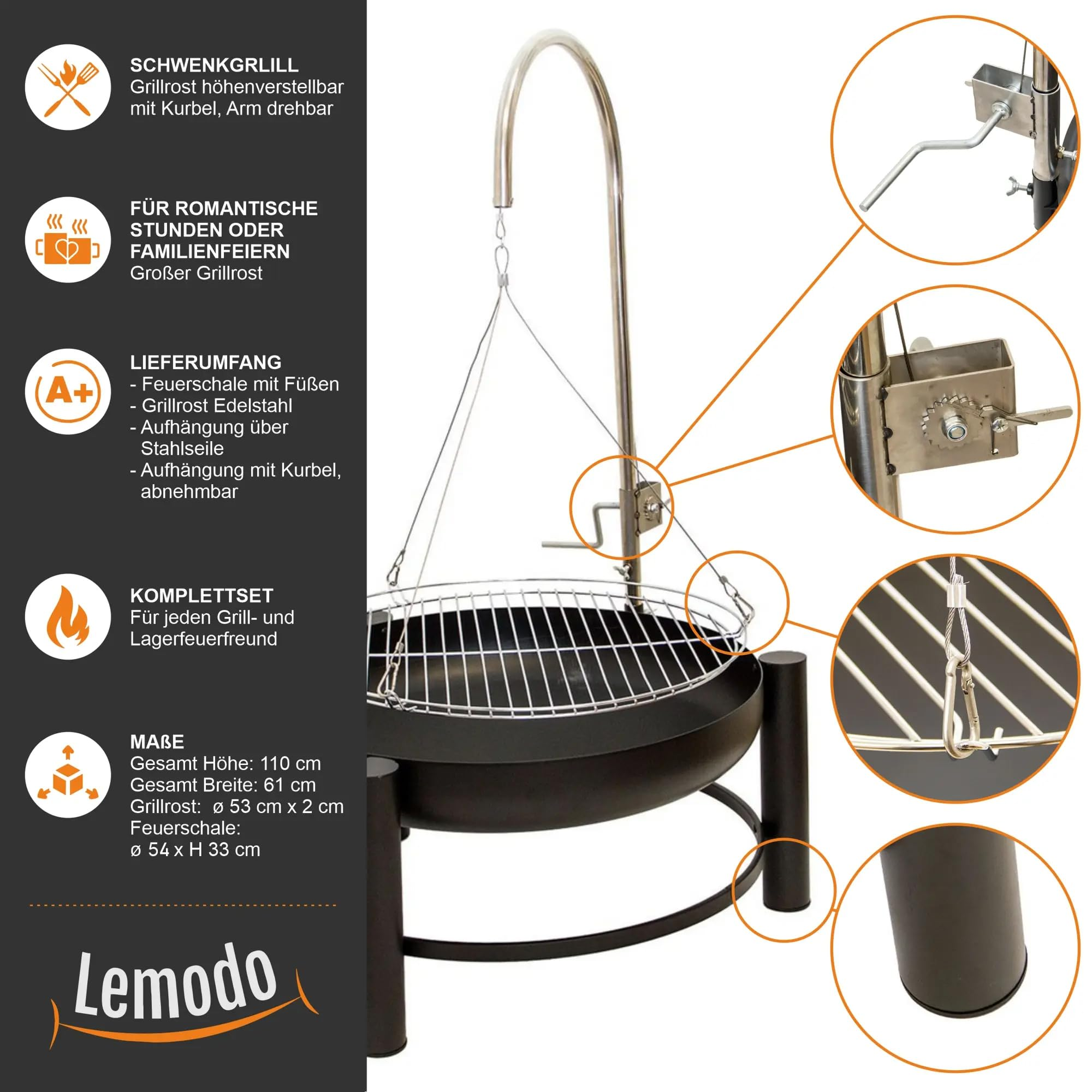 NATIVE Lemodo Grill, Noir / Argenté 
