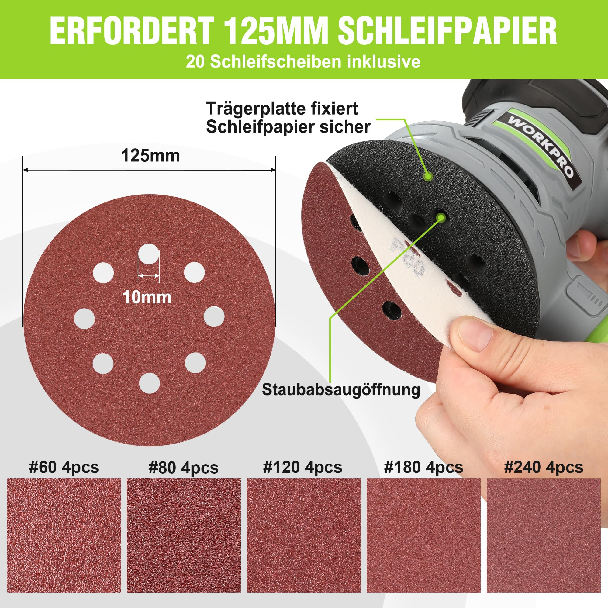 WORKPRO W125262 Exzenterschleifer