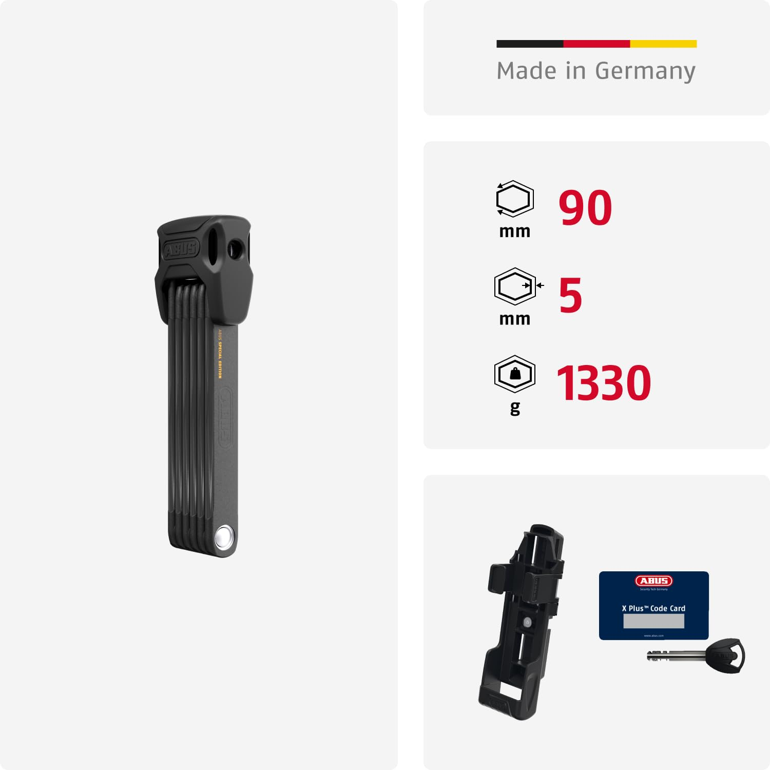 ABUS Bordo 6000K/90, Noir)