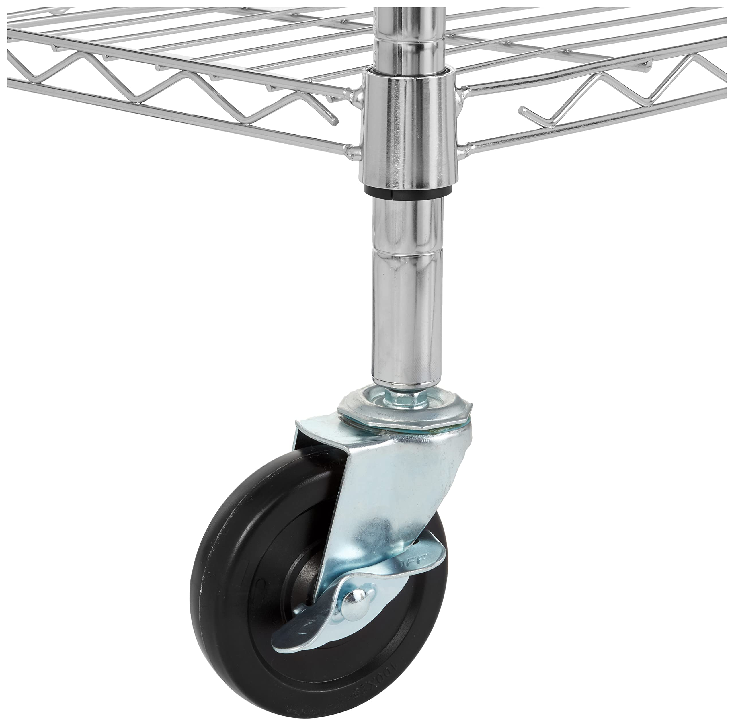AMAZON BASICS Lagereinheit Schwerlast-Rollregal 5 Böden Schwerlastregal, Chrom