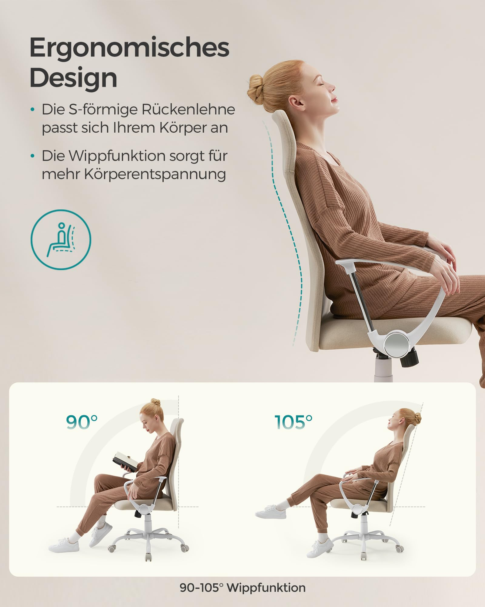 SONGMICS OBN034K01 Chaise de bureau