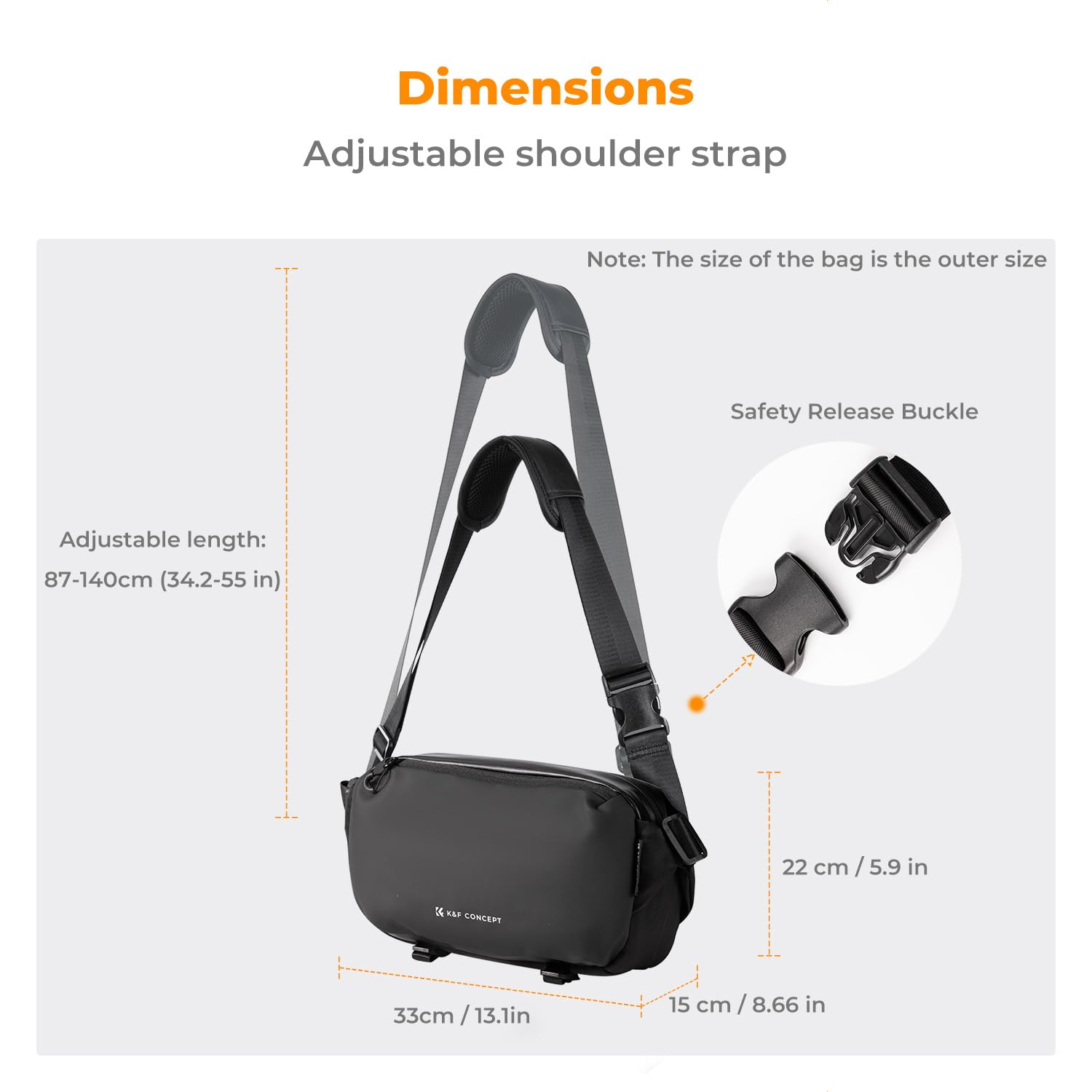 K&F CONCEPT AU-KF13.157V1 Fototasche, Schwarz