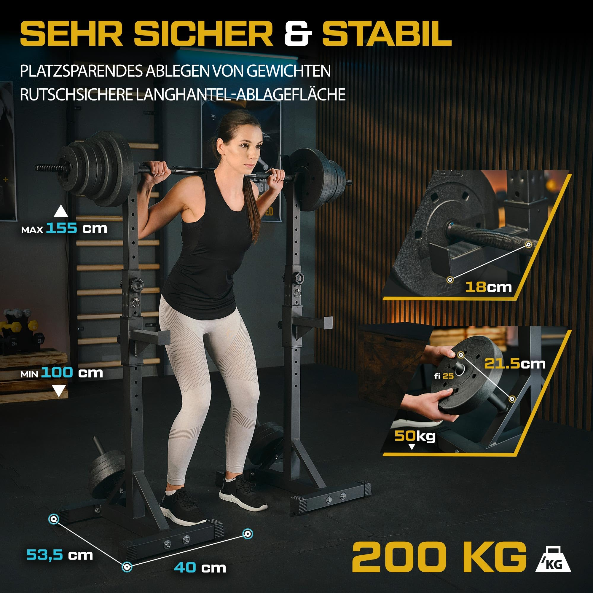 TREX SPORT TX-090S Hantelständer, Schwarz
