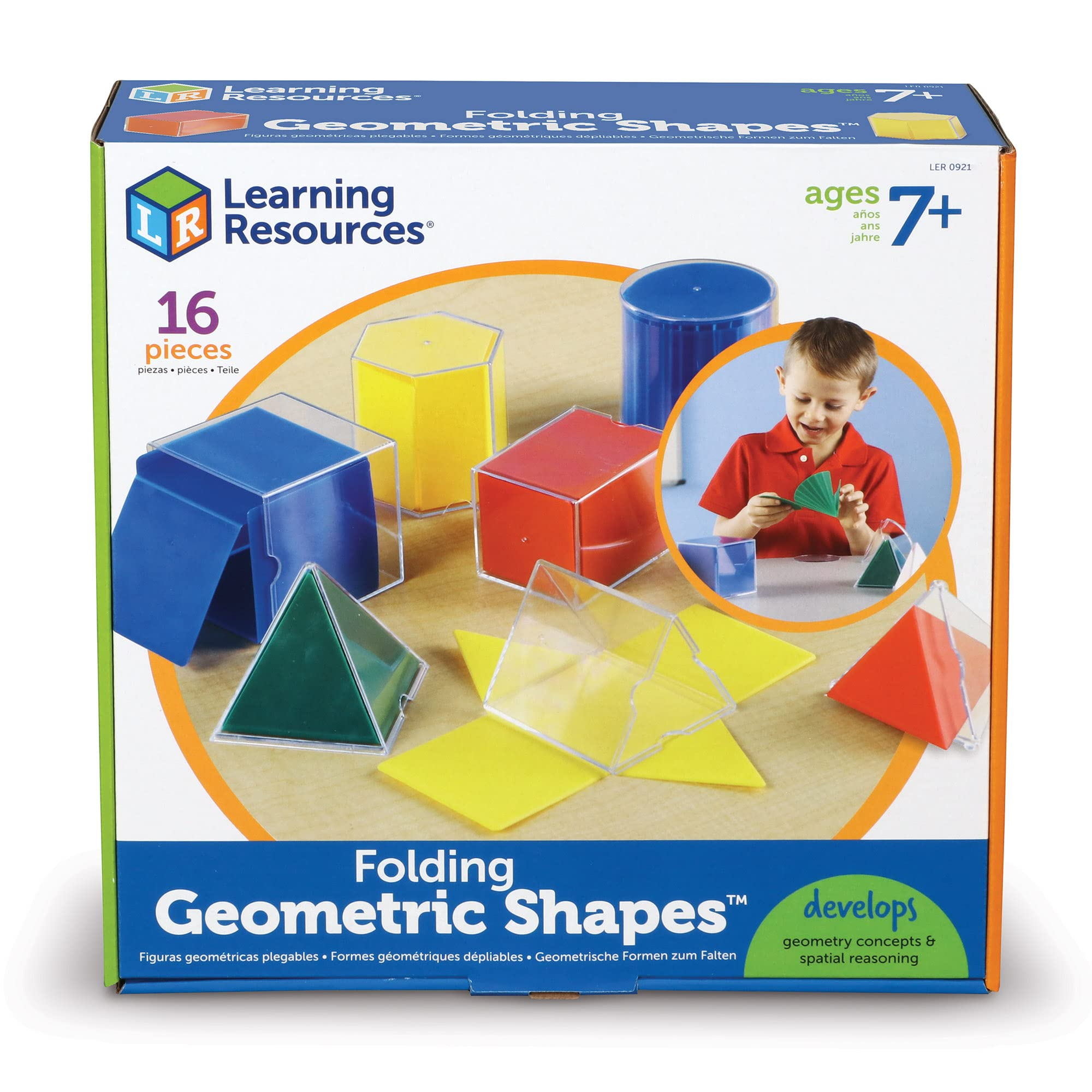 LEARNING RESOURCES Forme geometriche pieghevoli, set da 16 pezzi Gioco educativo, Multicolore