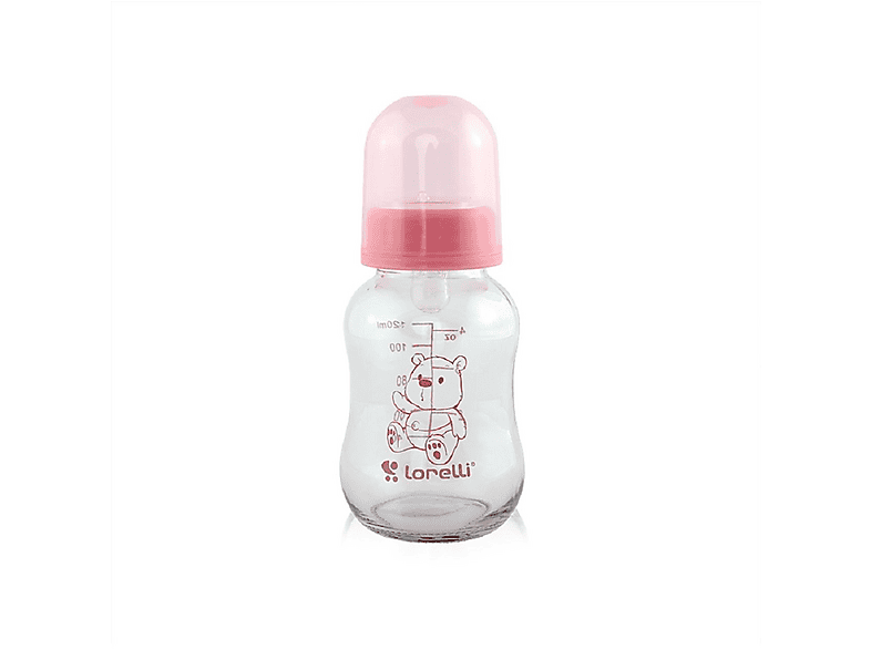 LORELLI Glasflasche 120 ml Babyflasche pink