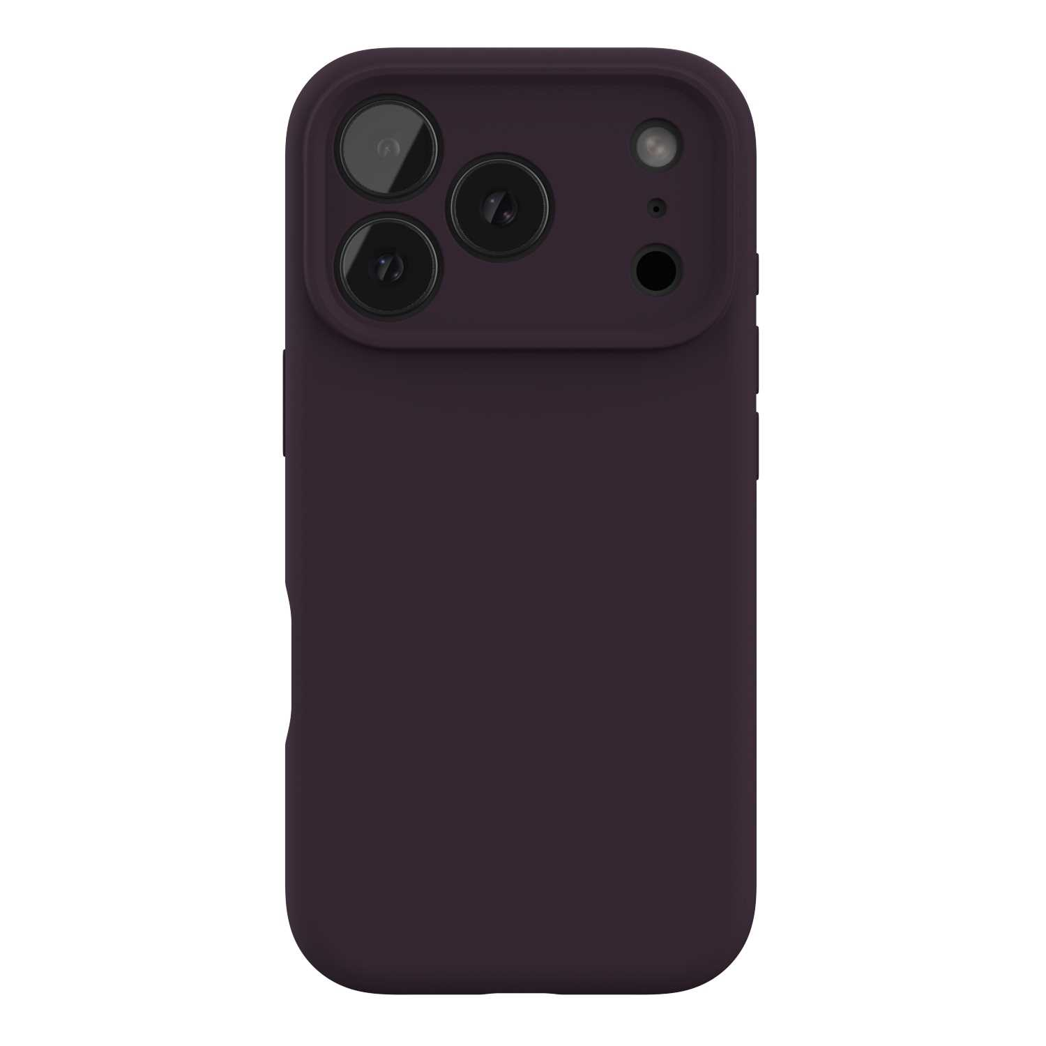 Ciemnofioletowe etui na smartfon z wycięciem na aparat z tyłu.