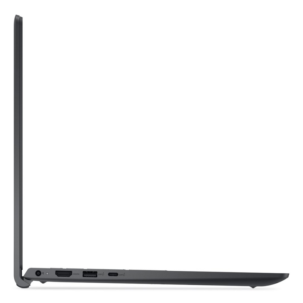 Widok z boku szarego laptopa z widocznymi portami.