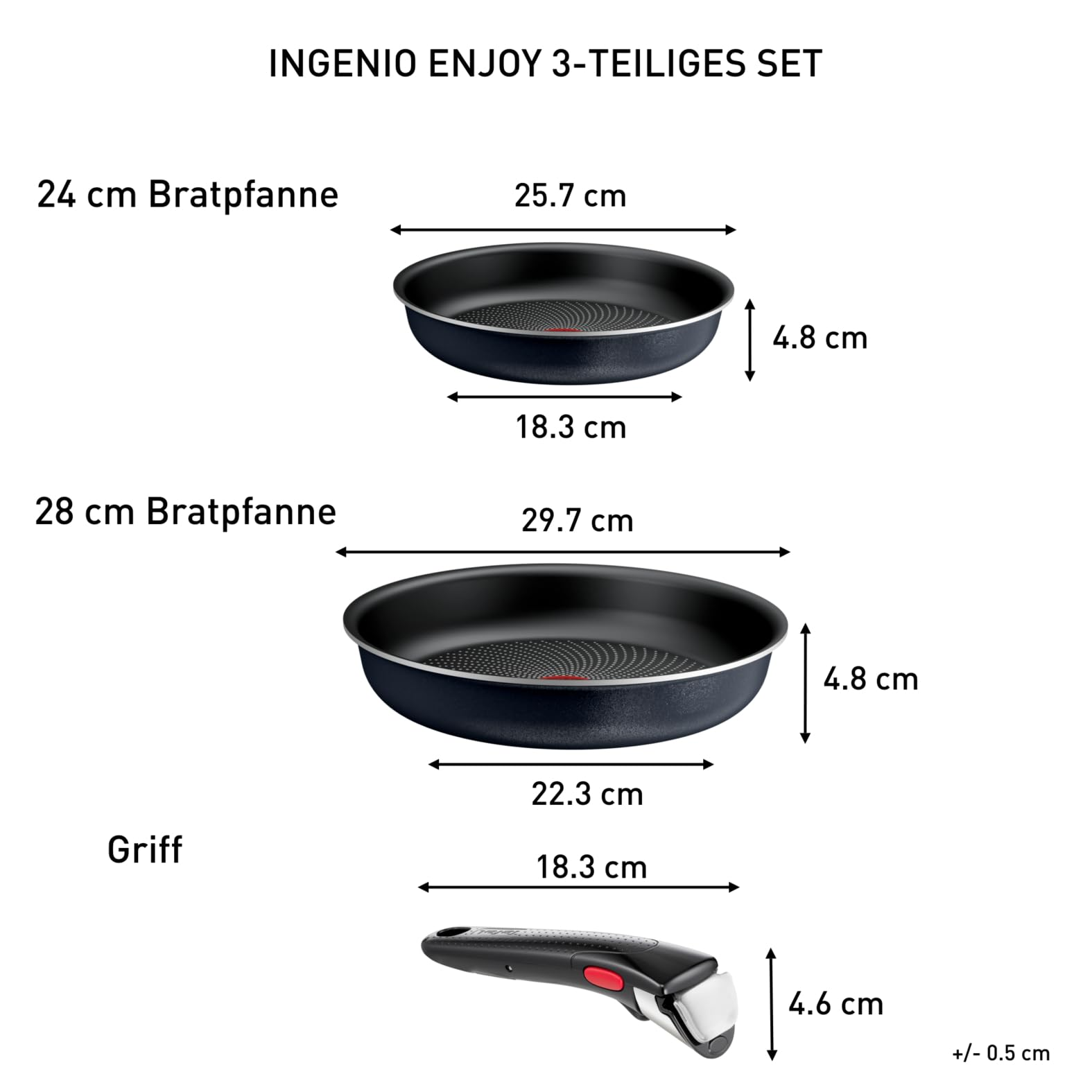 TEFAL Ingenio Enjoy L72390 Ensemble de poêles (Aluminium, revêtement: PTFE)