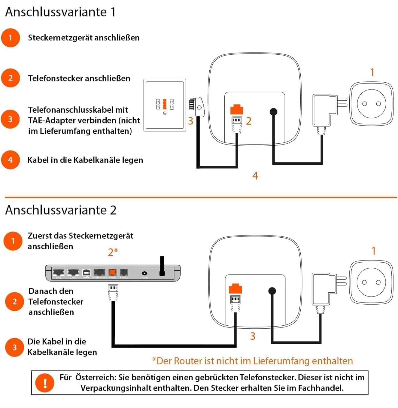 Il diagramma mostra due opzioni di connessione per un dispositivo con alimentatore e cavo.