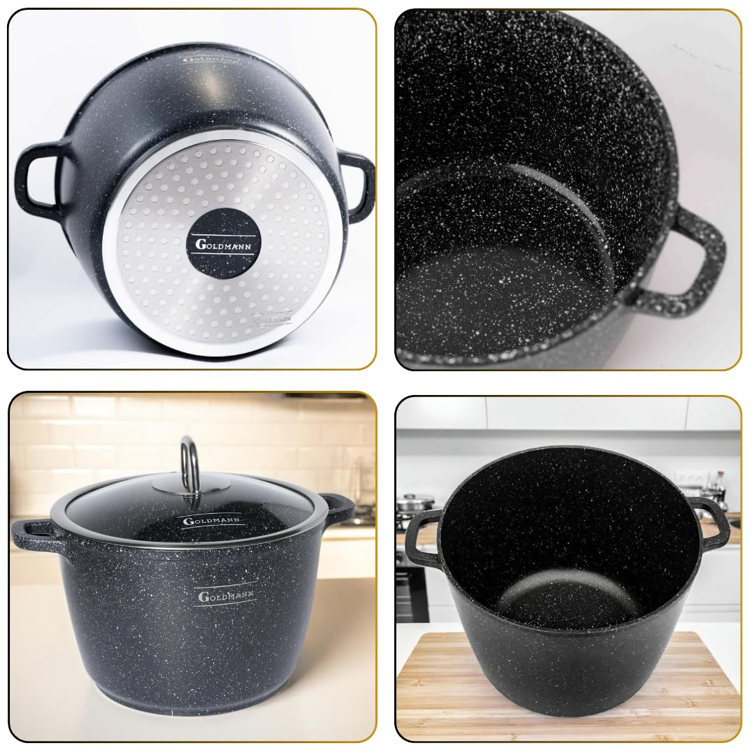 GOLDMANN GM 0624 NEW in alluminio pressofuso 24 cm, 6,2 l Pentola Alluminio pressofuso