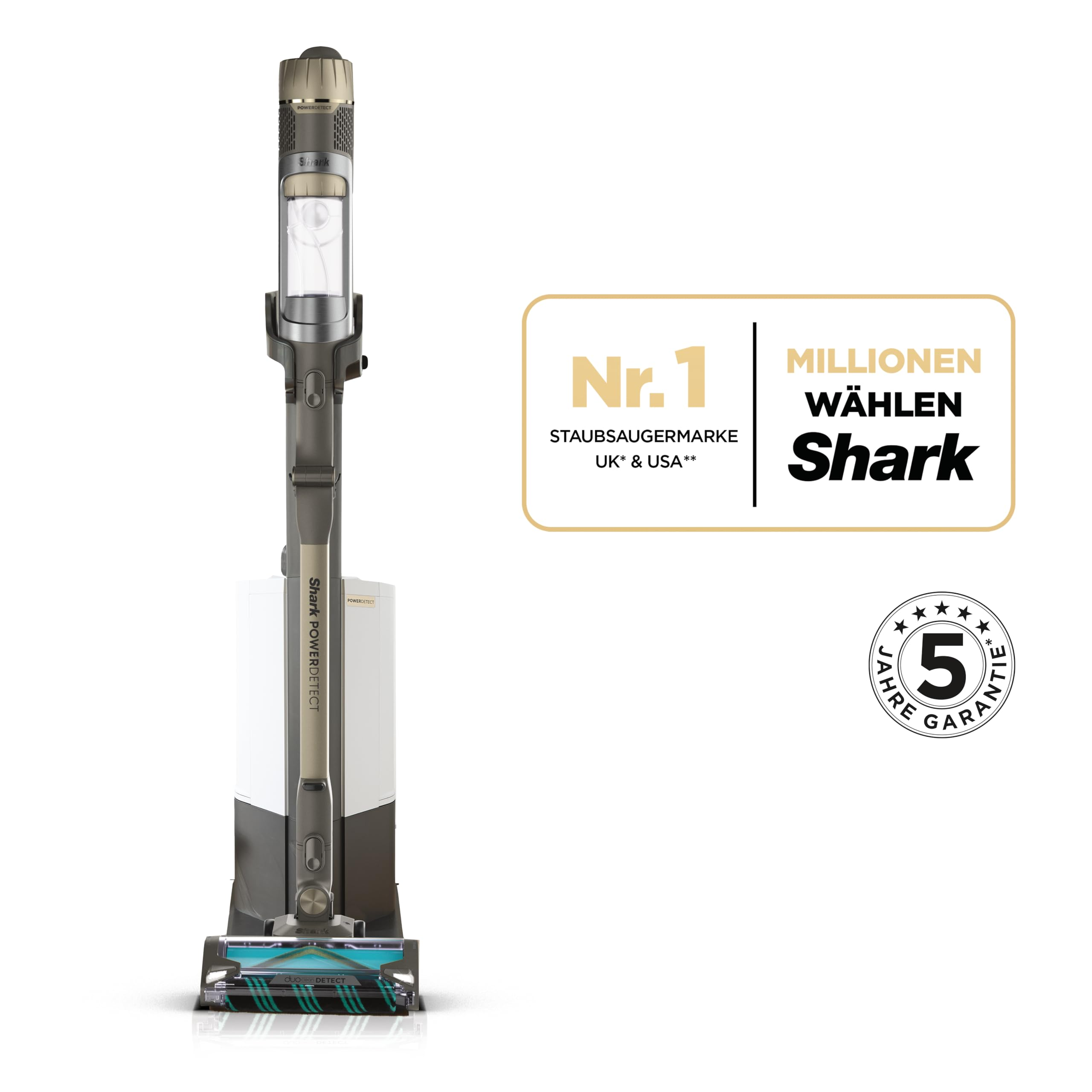 Aspirapolvere Shark PowerDetect con base, n. 1 in UK e USA, con 5 anni di garanzia.