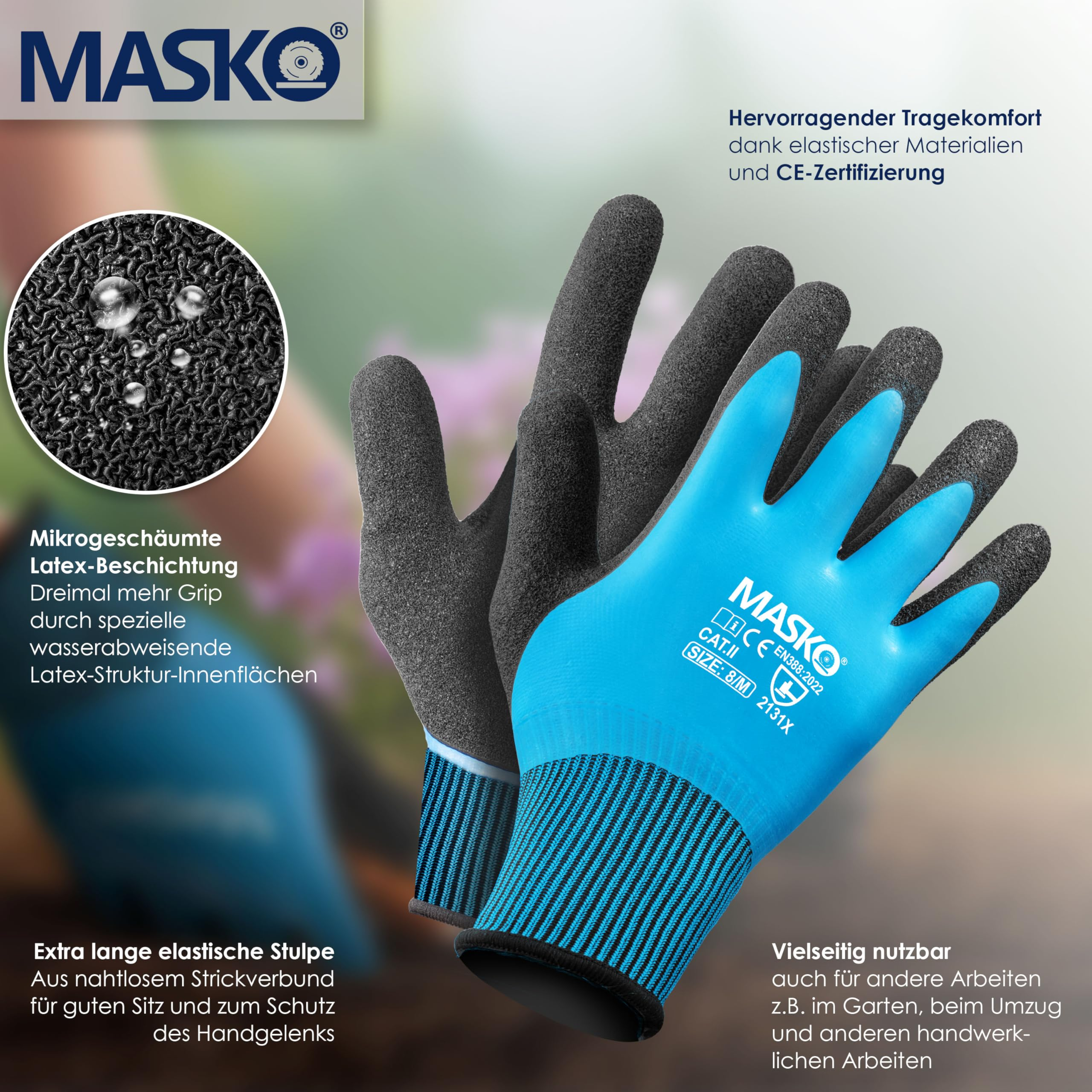 MASKO sans fil Mulch 33cm – avec batterie 4Ah, Tondeuse à gazon (Schnittlargee: 33 cm, avec 30 l volume du panier collecteur)