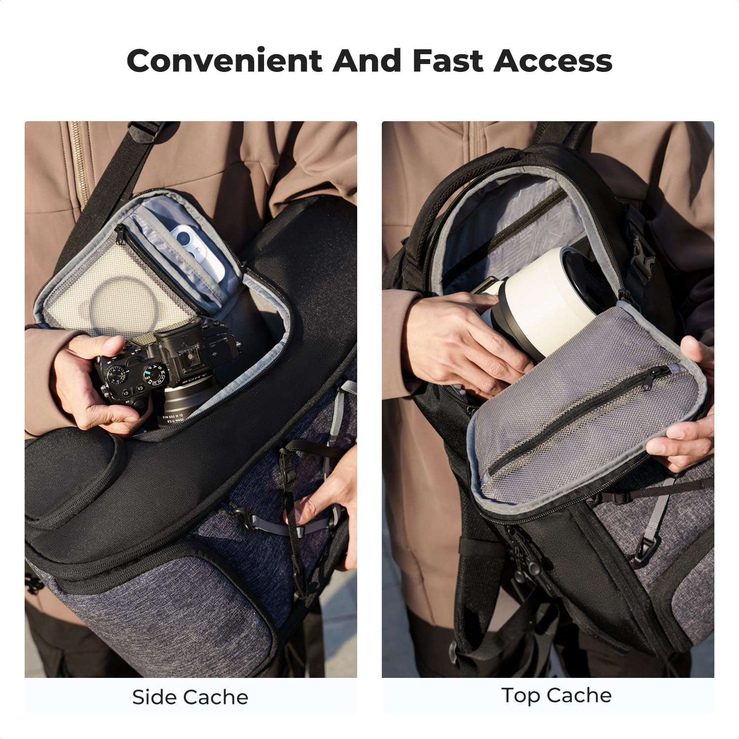 K&F CONCEPT Kamerarucksack 30L Fotorucksack, Grau