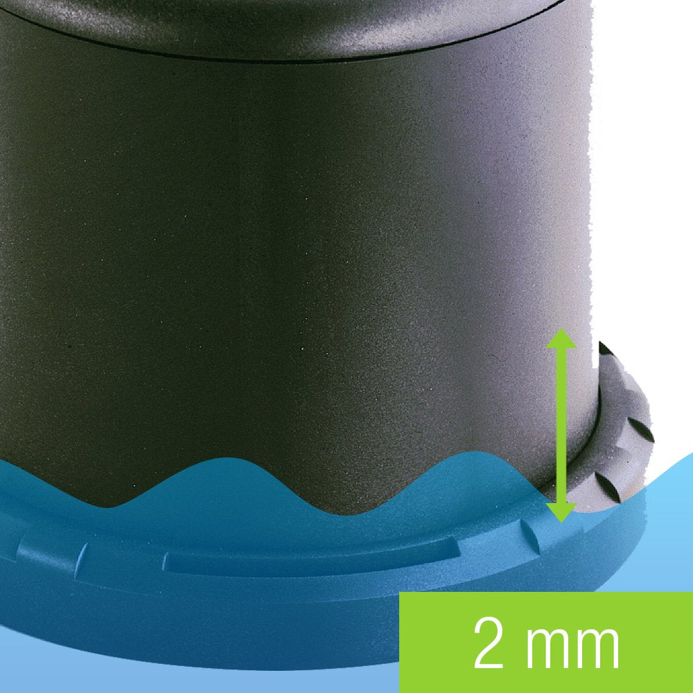Ein graues zylindrisches Objekt mit einer blauen Basis, das eine Höhe von 2 mm anzeigt.