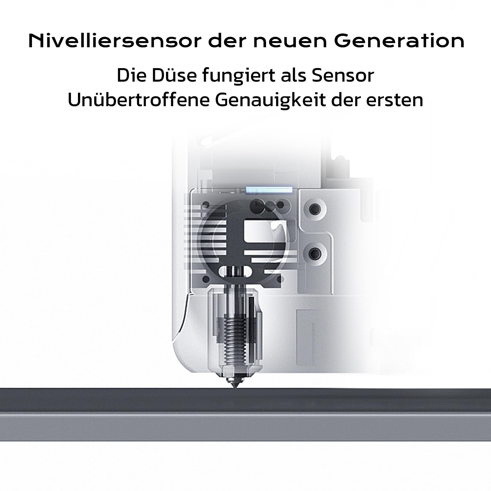 Schéma montrant le nouveau capteur de mise à niveau d'une buse d'imprimante 3D.