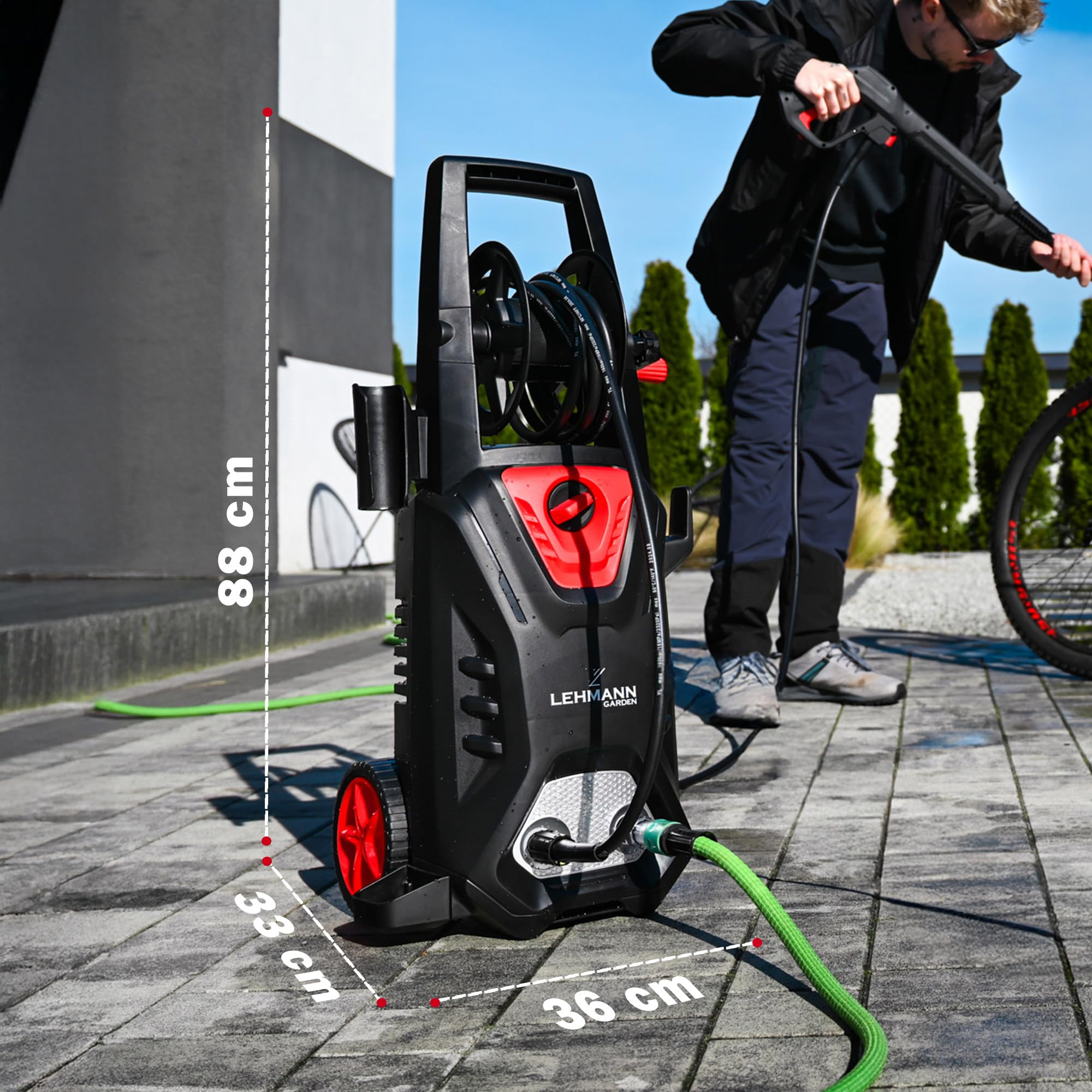 LEHMANN Hudson LGAPW-1814BPA-S Idropulitrice, Nero/Rosso