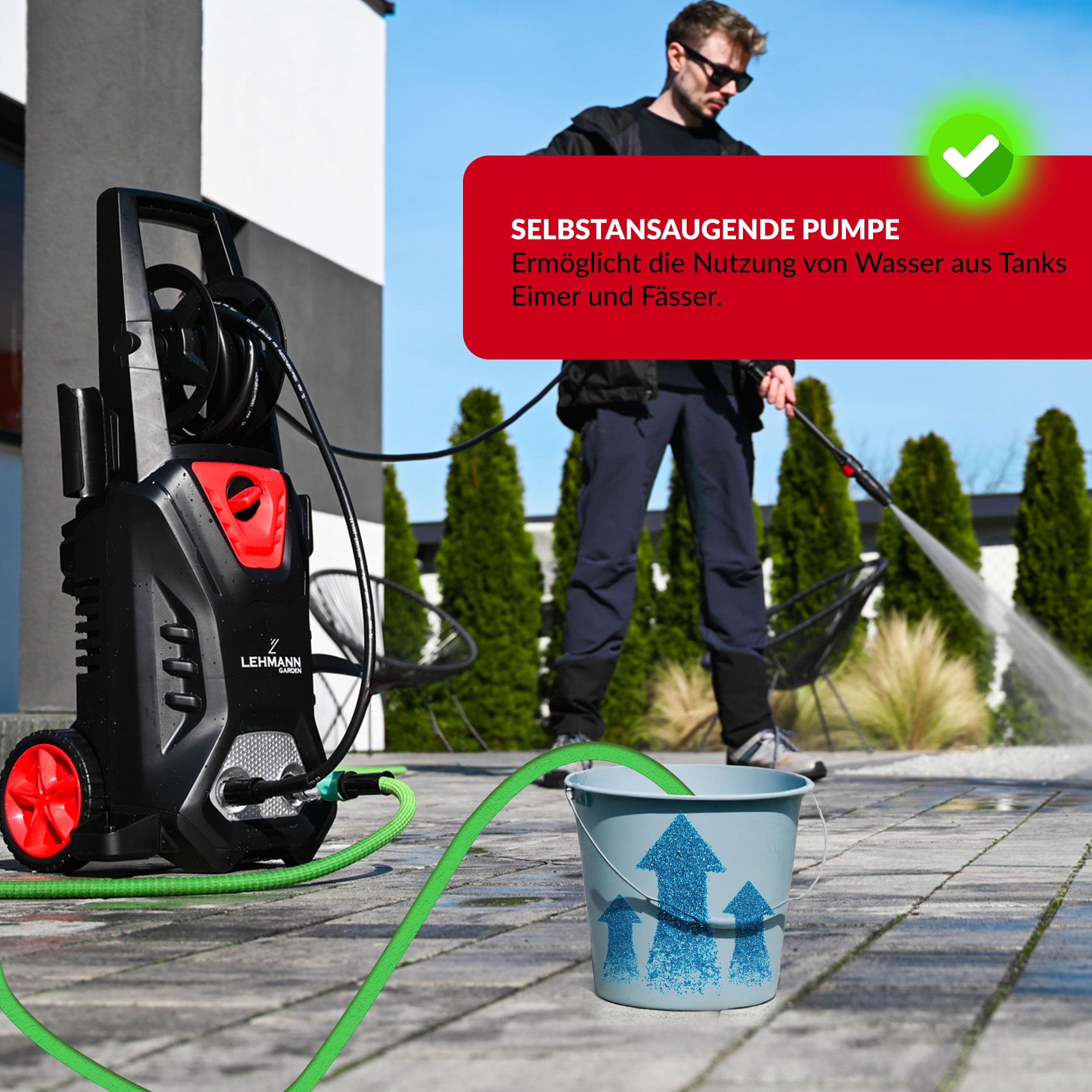 LEHMANN Hudson LGAPW-1814BPA-S Idropulitrice, Nero/Rosso