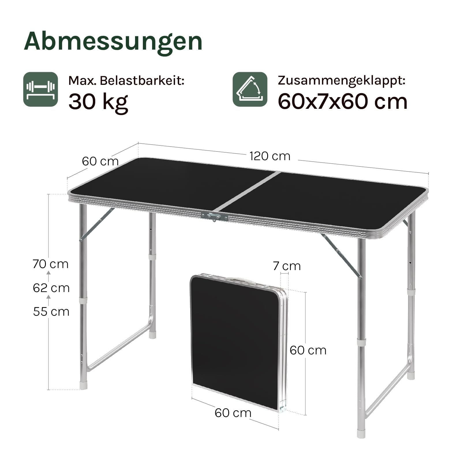 WOLTU CPT8122sz Campingtisch