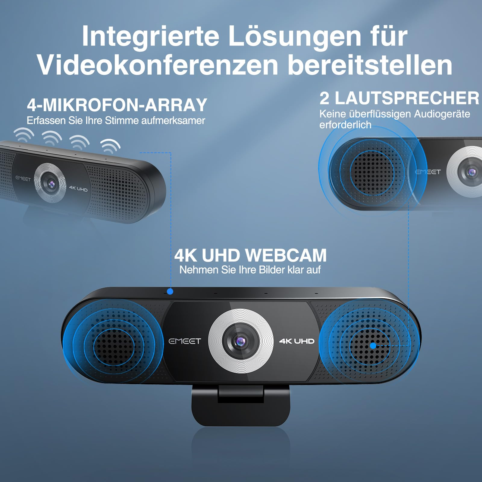 EMEET C980 PRO 4K per conferenze 3-in-1 Webcam