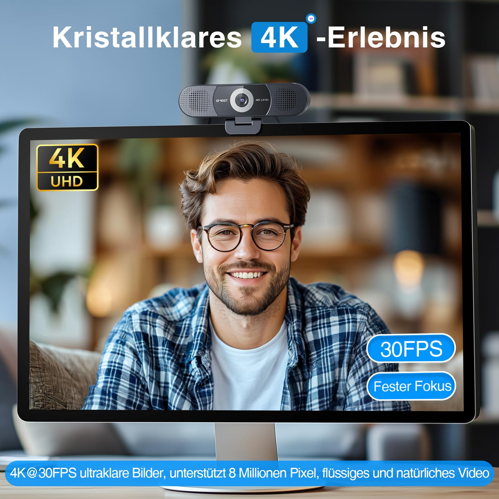 EMEET C980 PRO 4K per conferenze 3-in-1 Webcam
