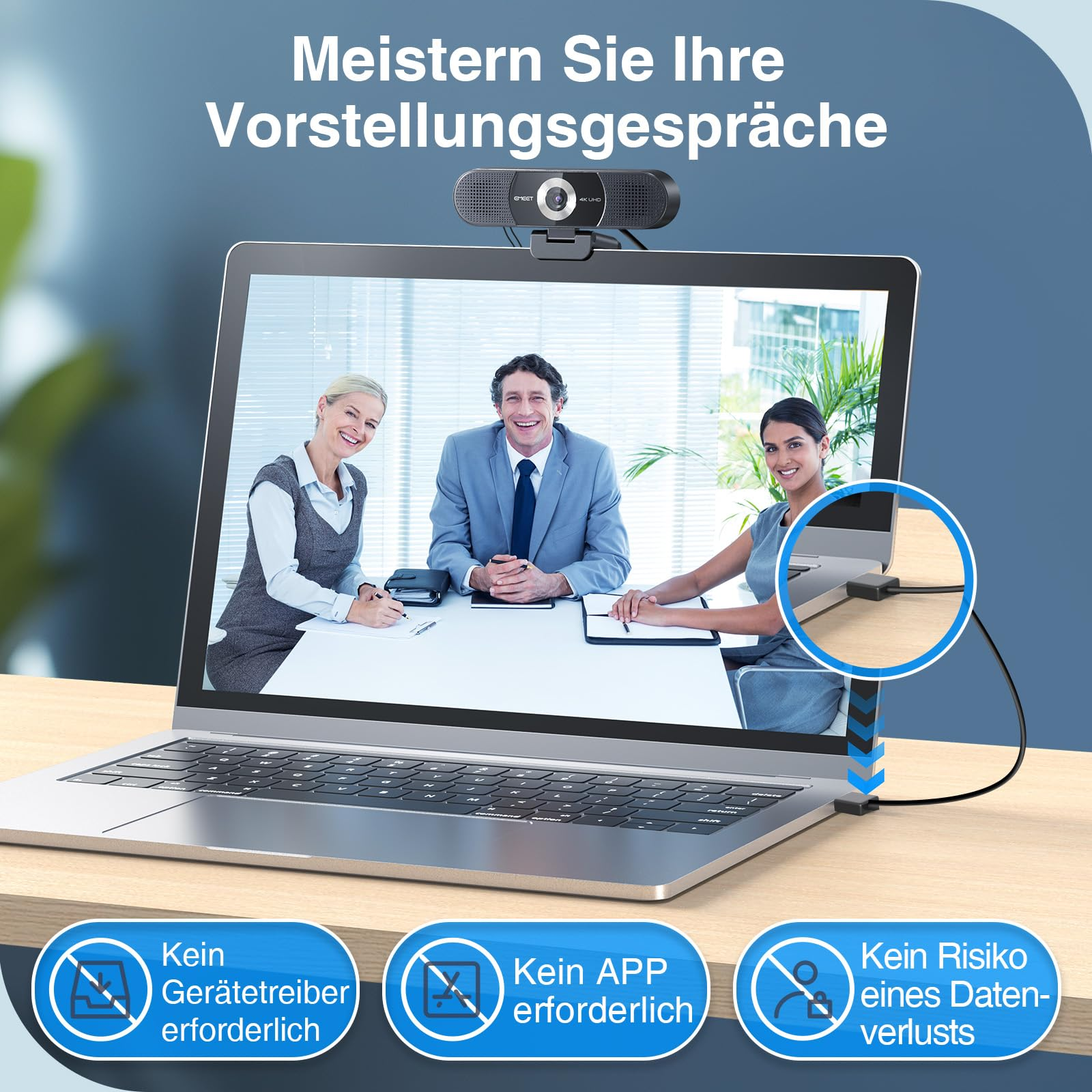 EMEET C980 PRO 4K per conferenze 3-in-1 Webcam
