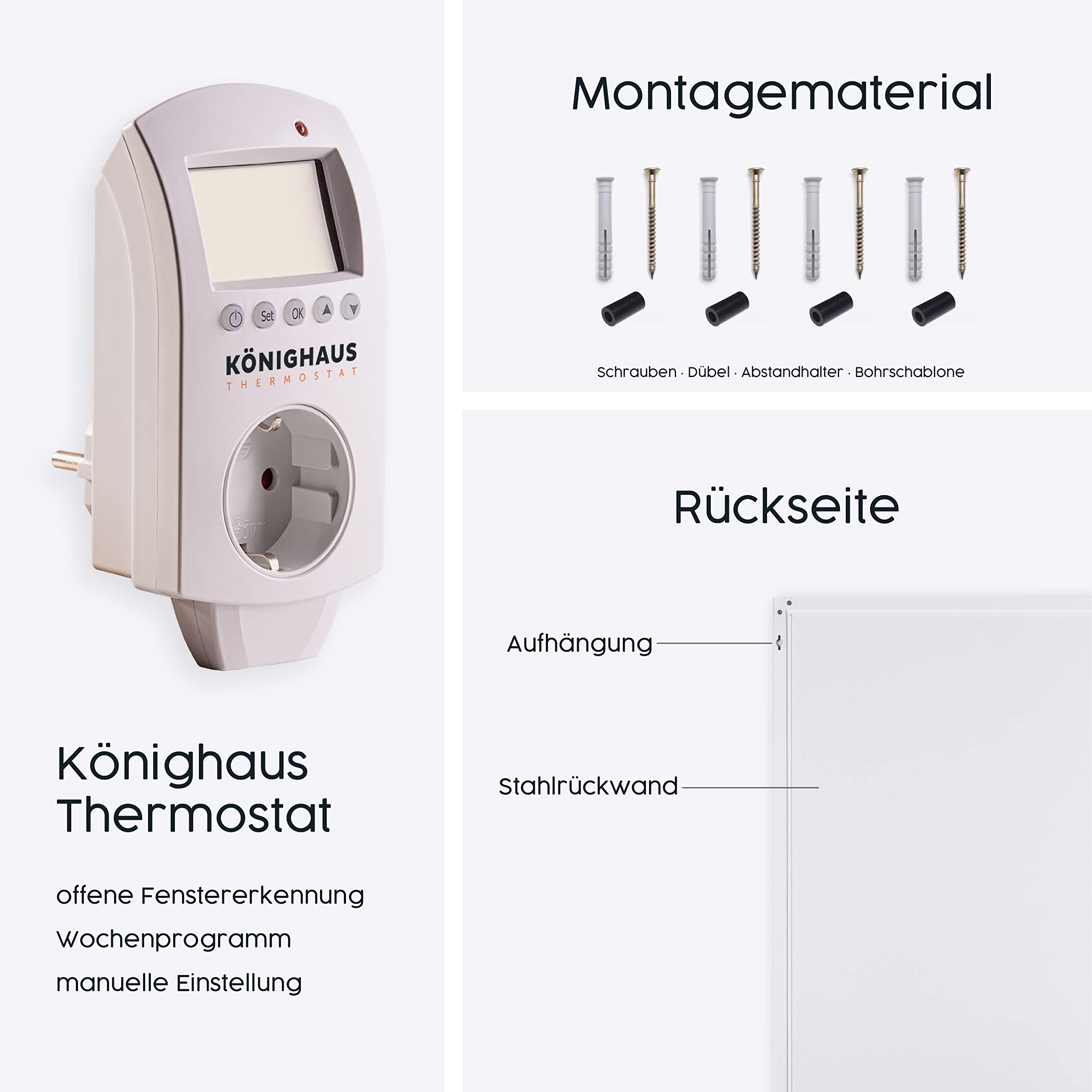 KÖNIGHAUS HEIZSYSTEME P-1200 Infrarotheizung (1200 W)