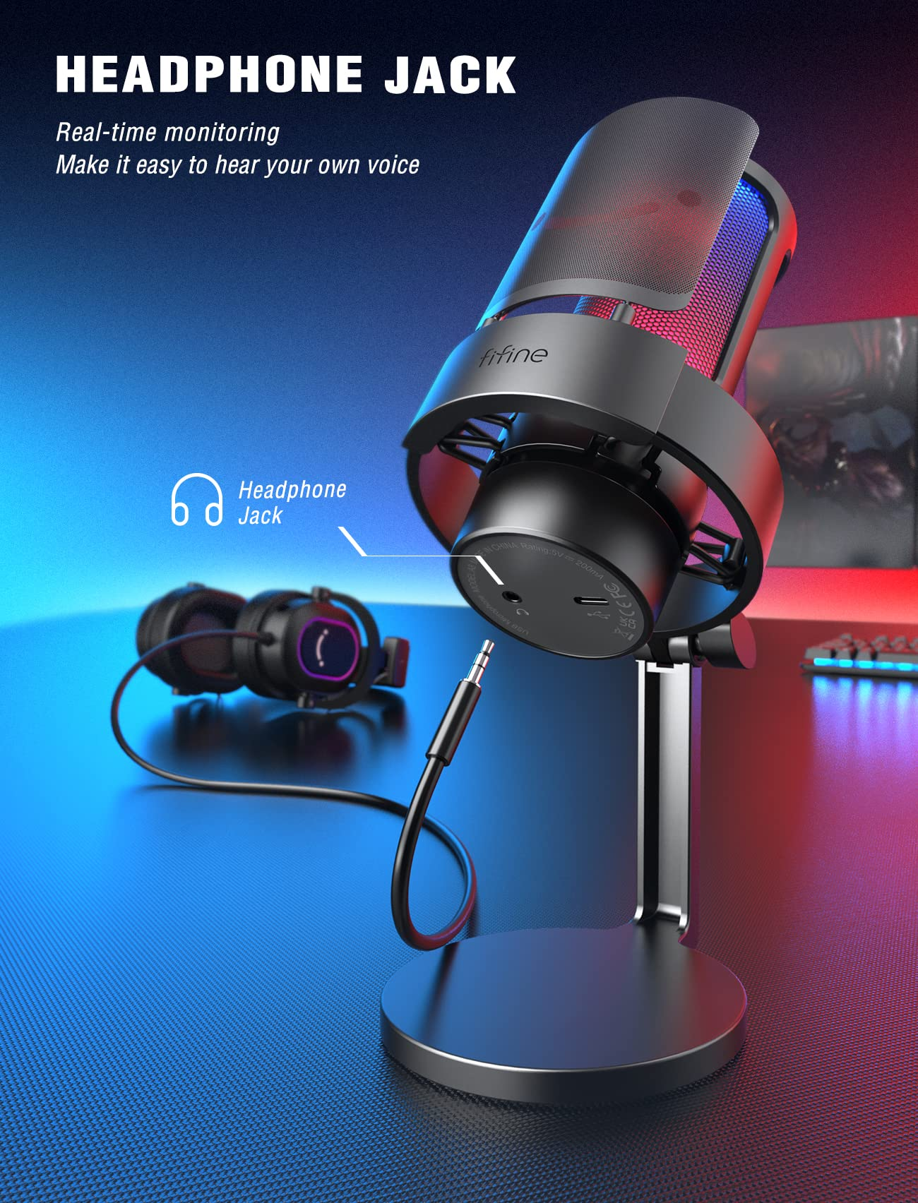 FIFINE A8 Microphone, Noir