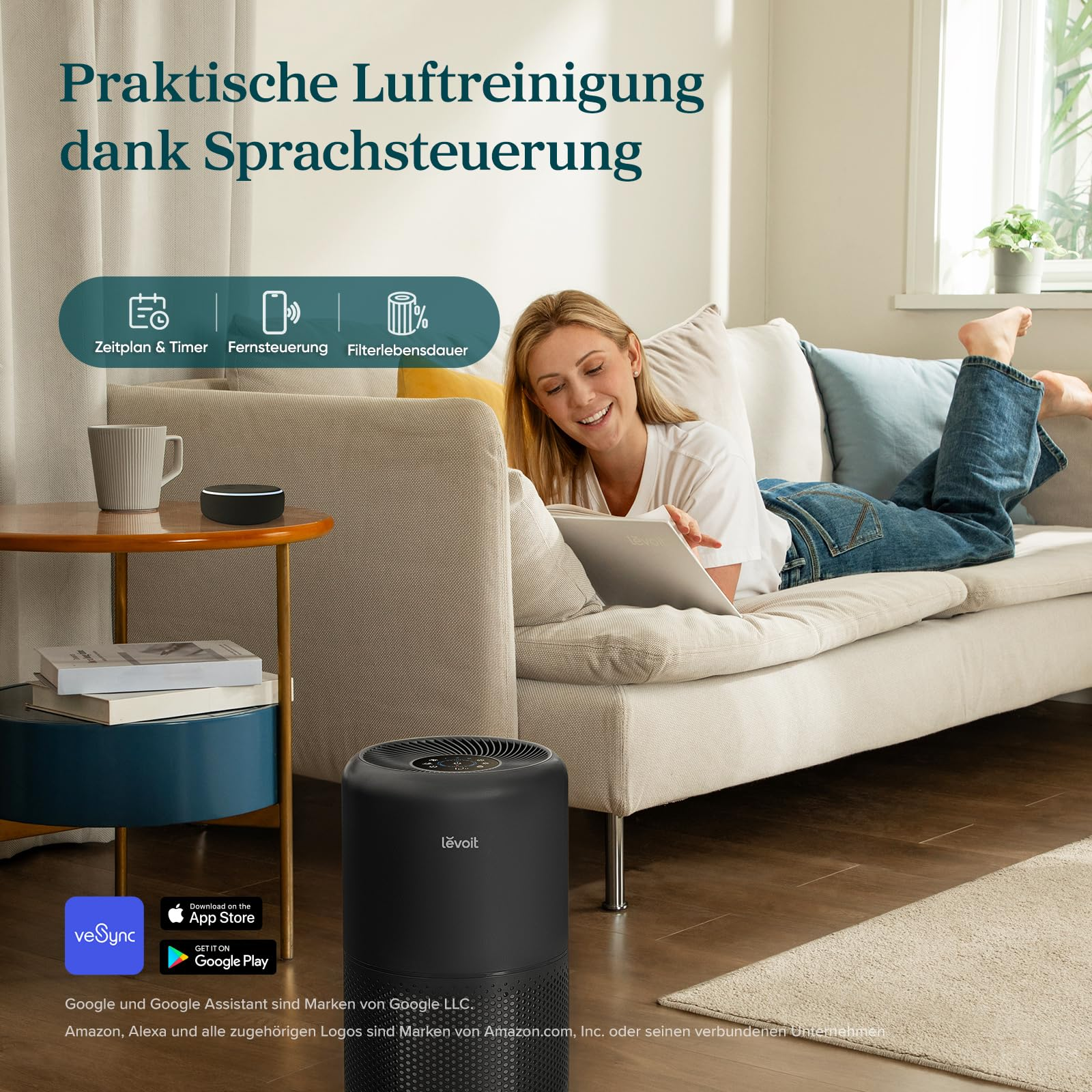 LEVOIT HEPA 258m³/h CADR Luftreiniger Schwarz (23 W)