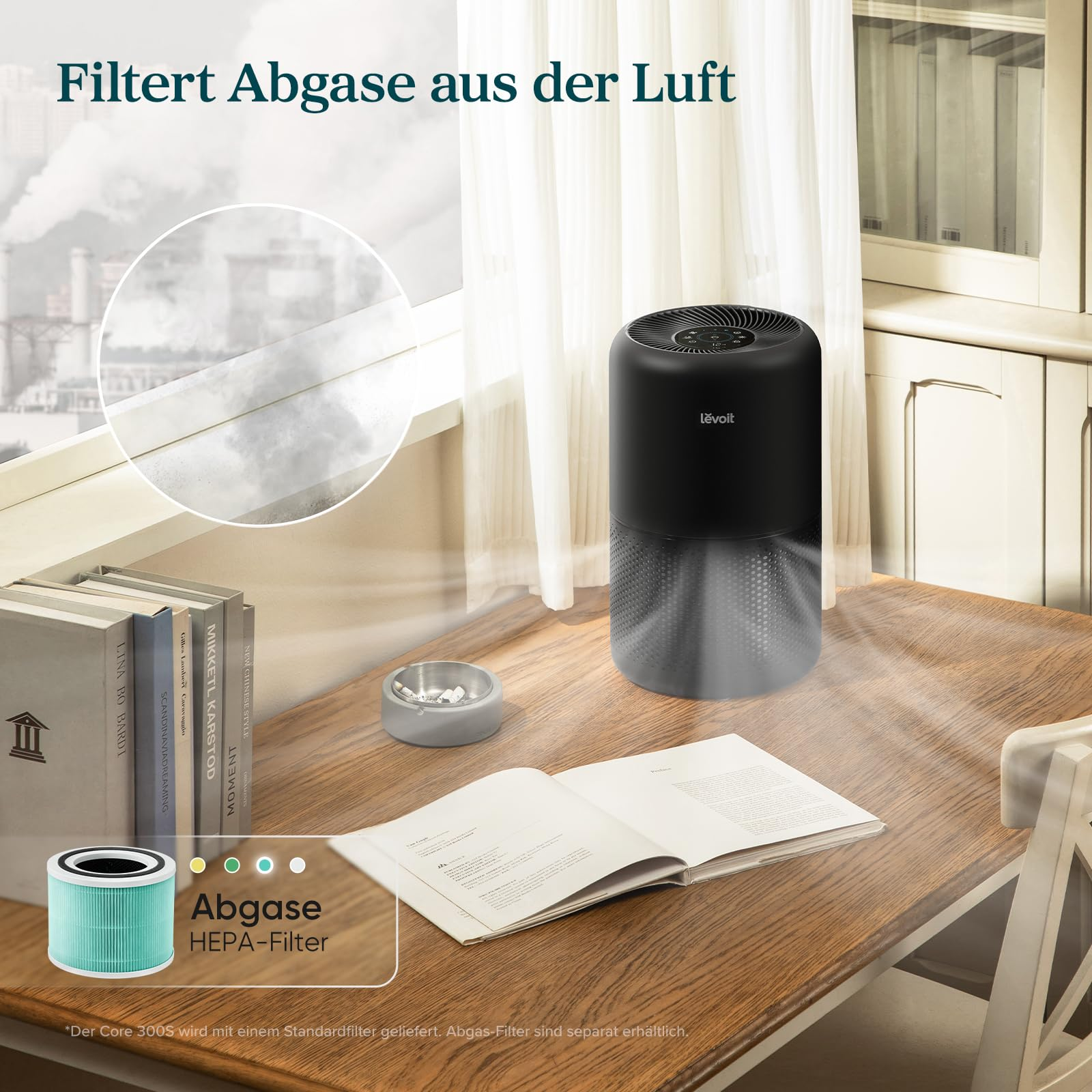 LEVOIT HEPA 258m³/h CADR Luftreiniger Schwarz (23 W)