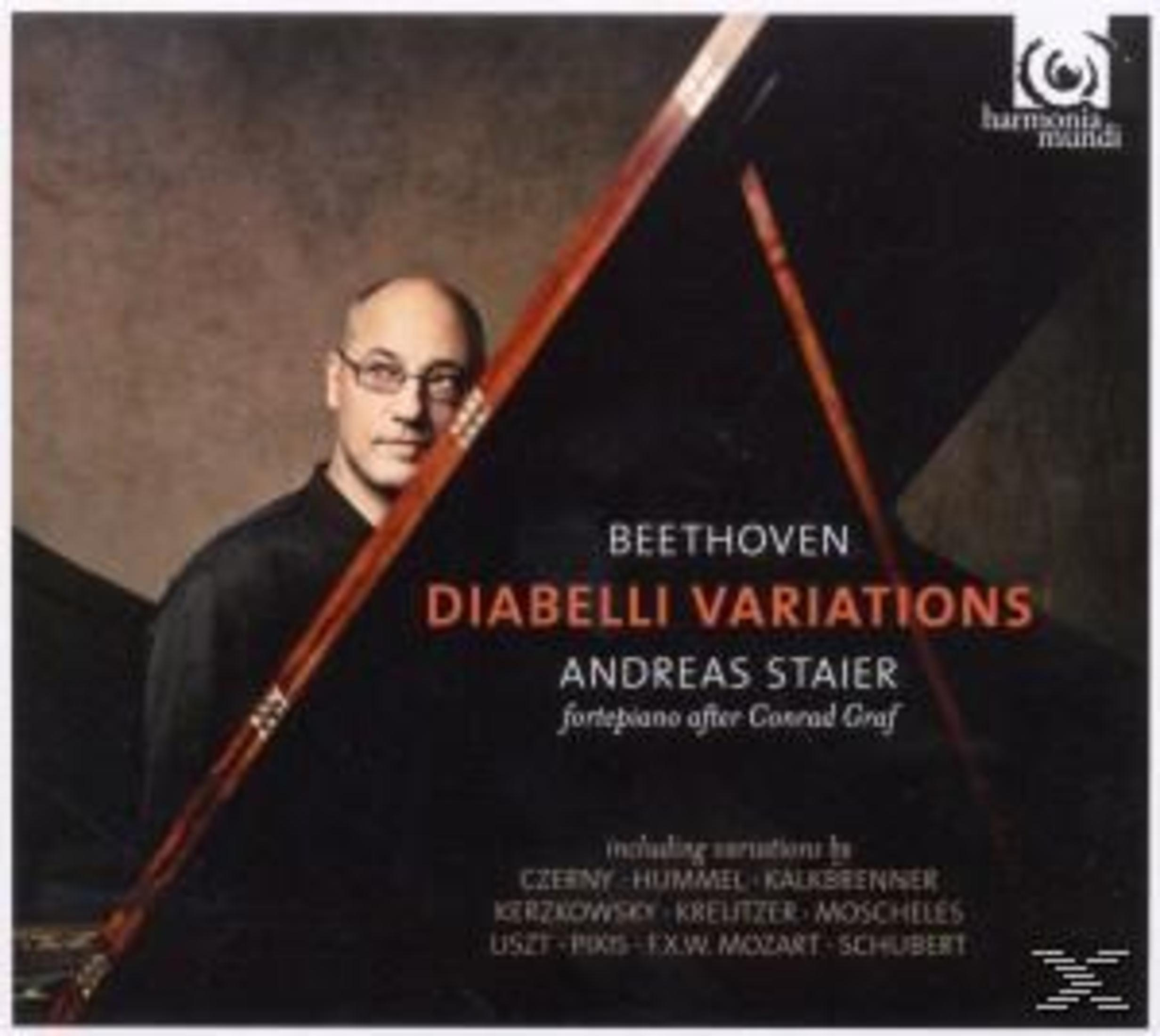 Andreas Staier hinter einem Flügel für Beethoven Diabelli Variationen.