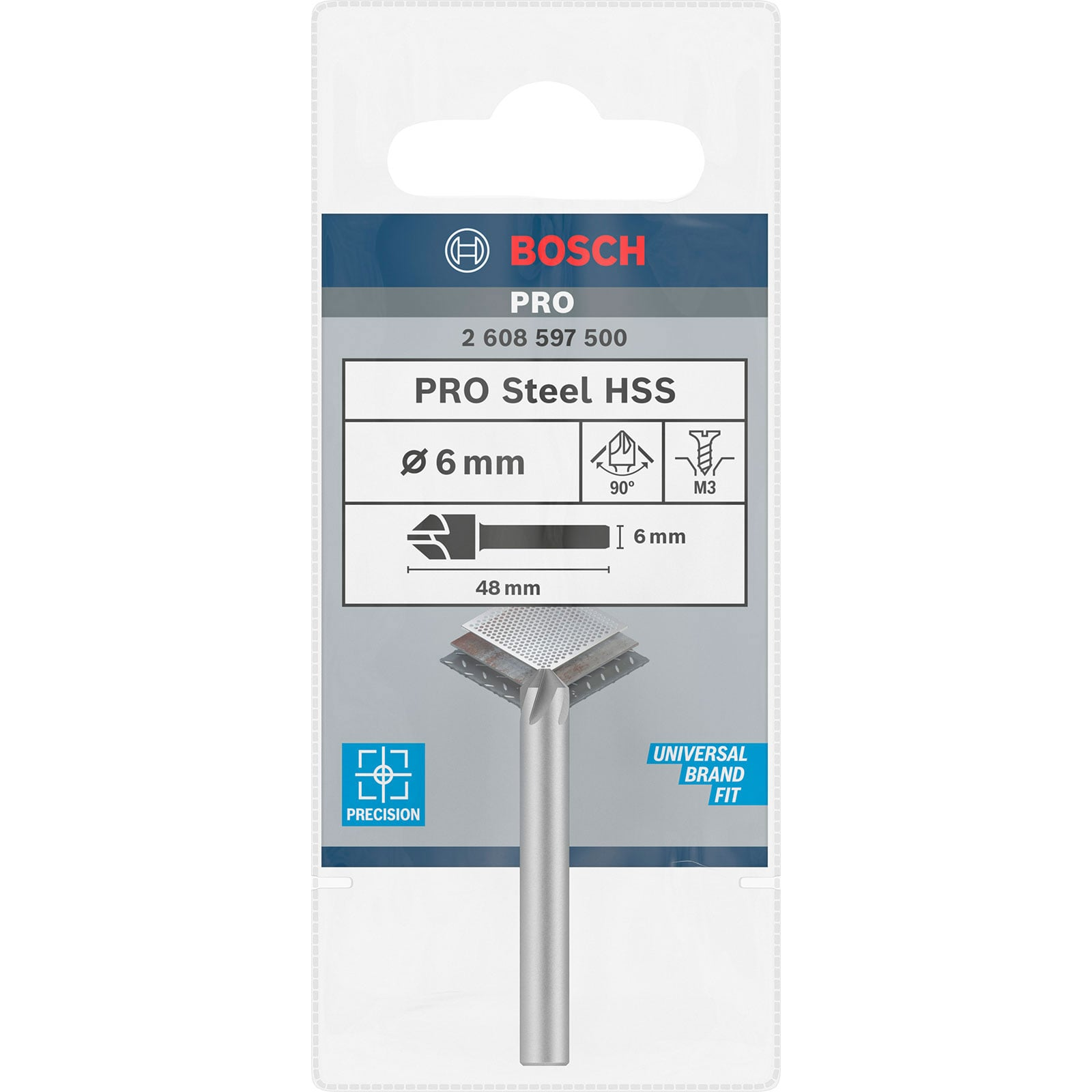 Bosch PRO Steel HSS Fräser, 6 mm Durchmesser, in originaler Verpackung.