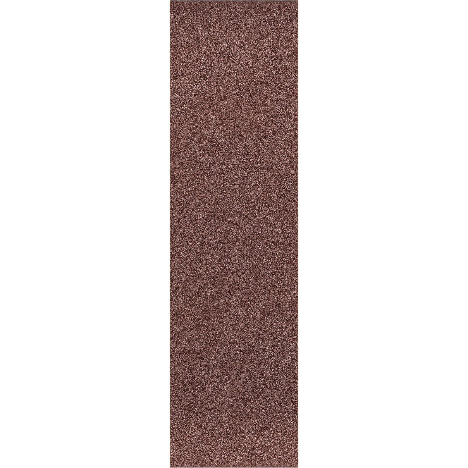 Eine vertikale rechteckige Textur aus braunem Sandpapier mit feiner Körnung.