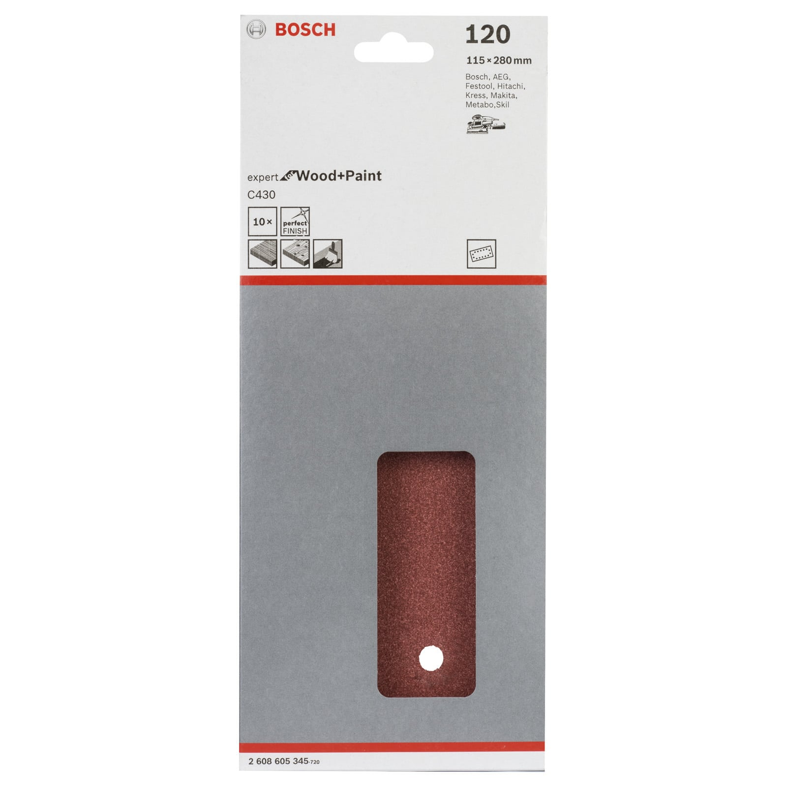 Bosch Schleifpapier Packung für Holz und Farbe, Körnung 120.