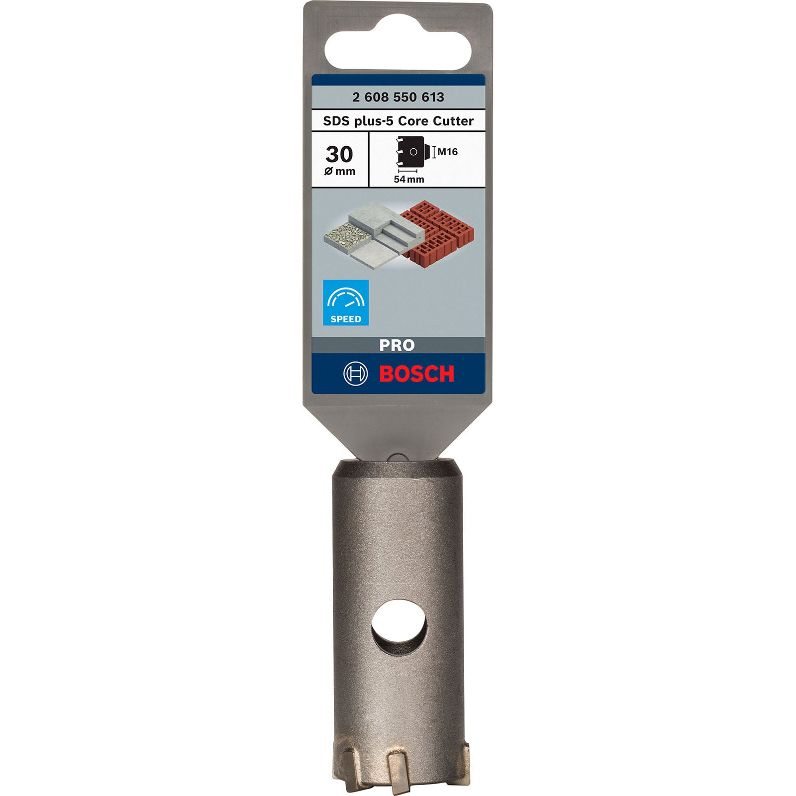 Bosch SDS plus-5 Hohlbohrkrone, 30 mm Durchmesser, in originaler Verkaufverpackung.