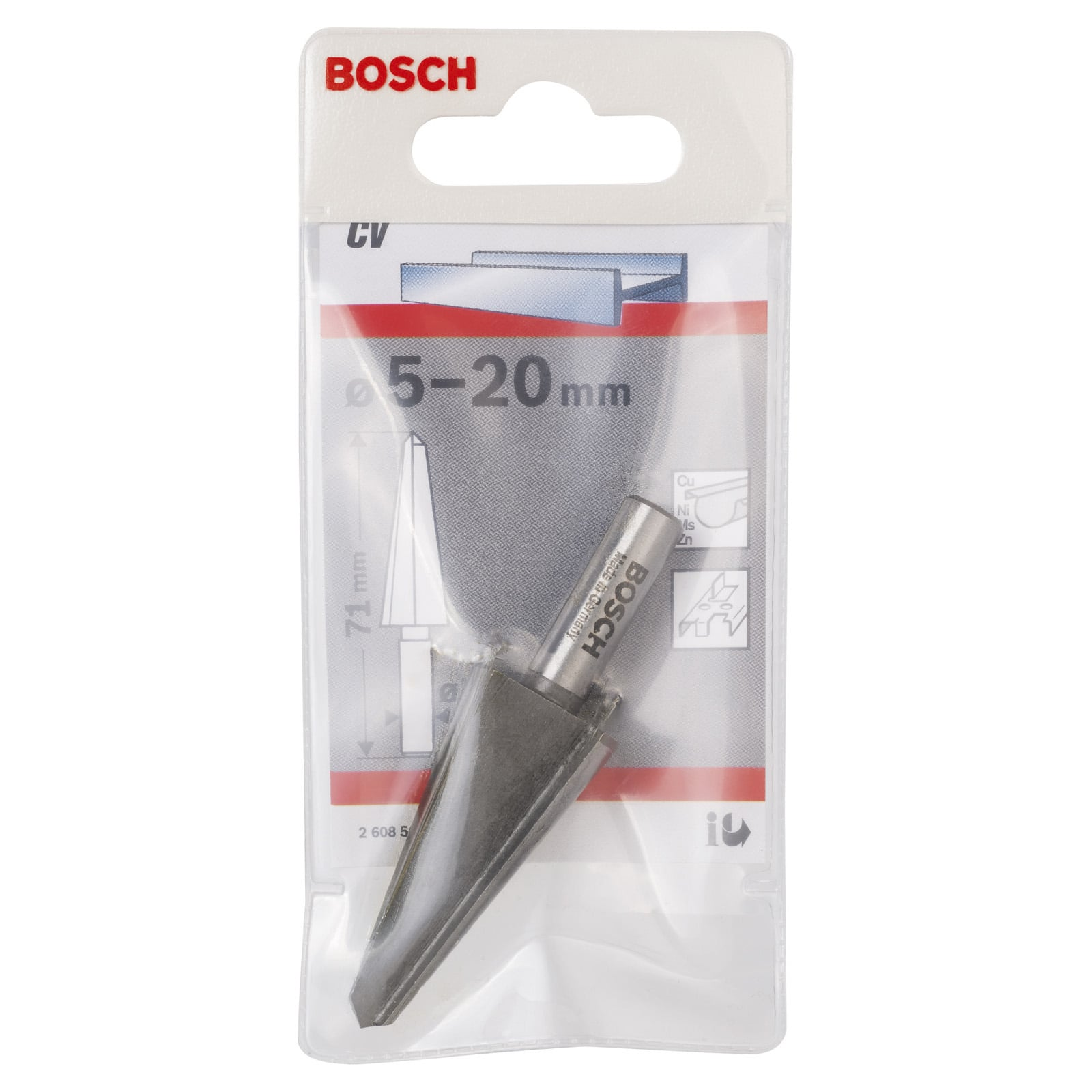 Bosch Kegelsenker 5-20 mm in originaler Kunststoffverpackung.