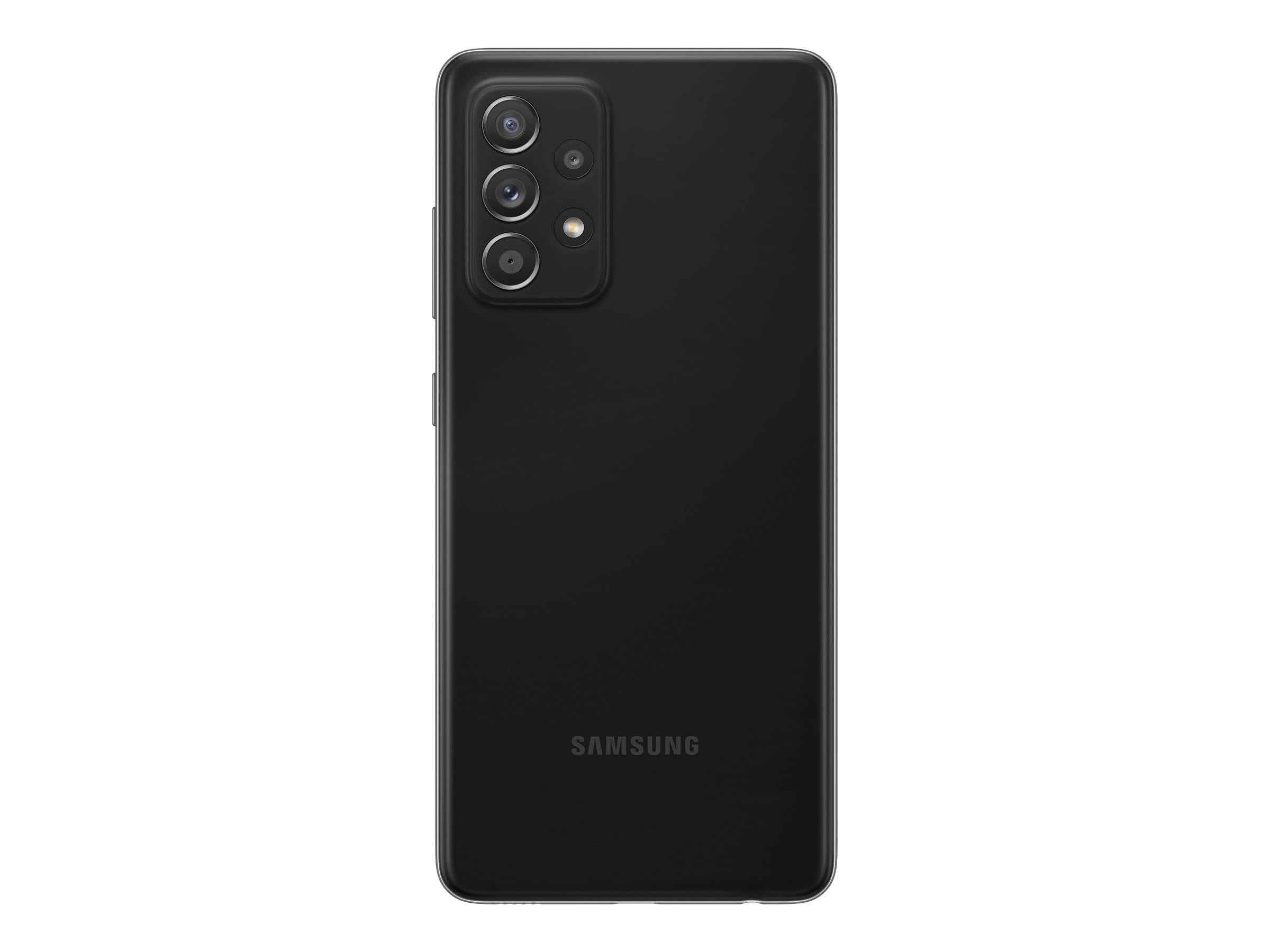 Retro di uno smartphone Samsung nero con fotocamera quadrupla.