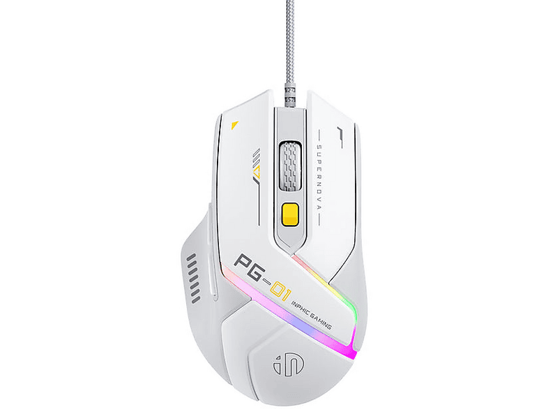KONTORLAND PG1 RGB 12800 DPI Kablolu Gaming Mouse Beyaz