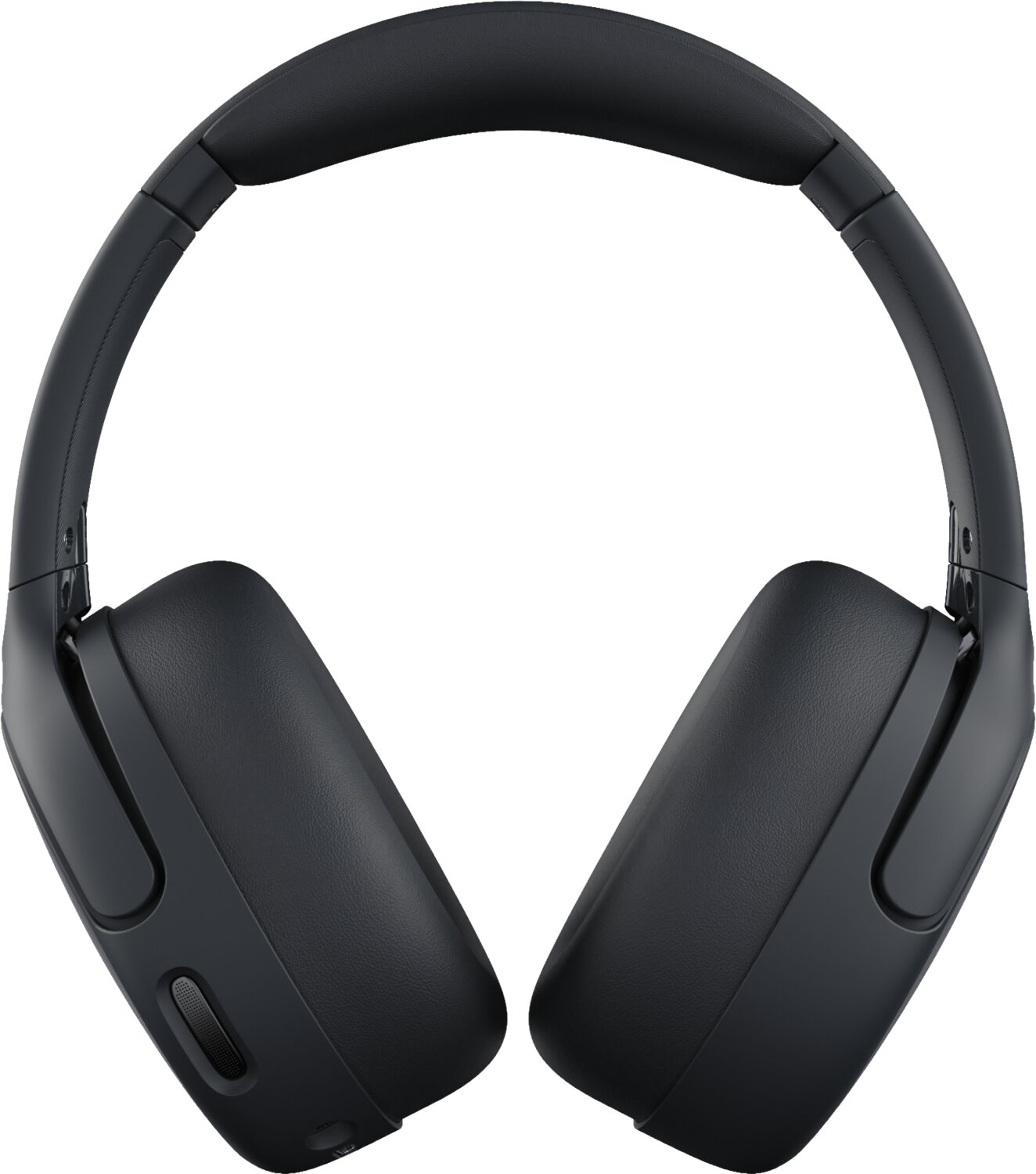 Schwarze Over-Ear-Kopfhörer mit gepolstertem Bügel und Ohrmuscheln auf weißem Hintergrund.