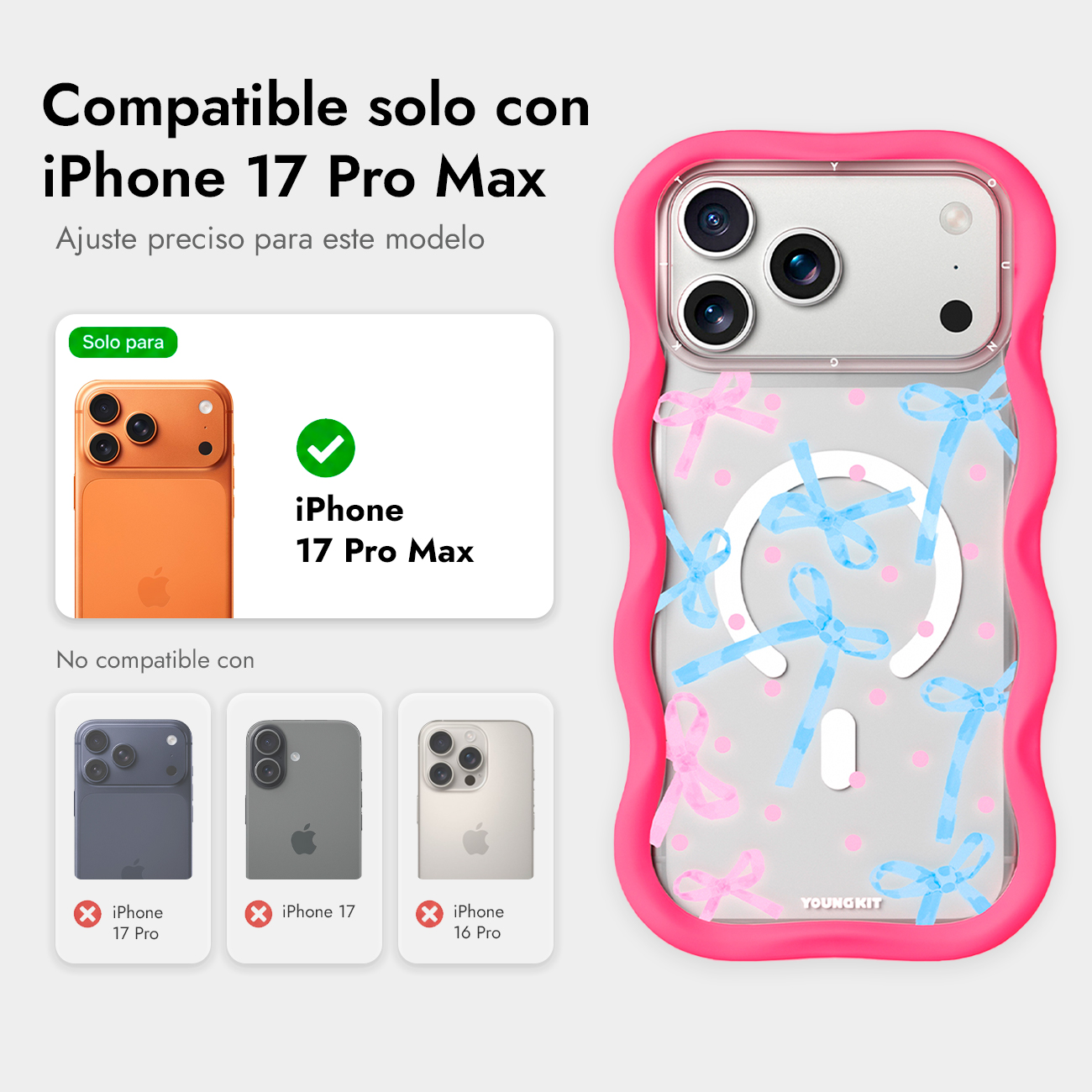 Funda para móvil | YOUNGKIT iPhone 17 Pro Max, Compatible con Apple ...
