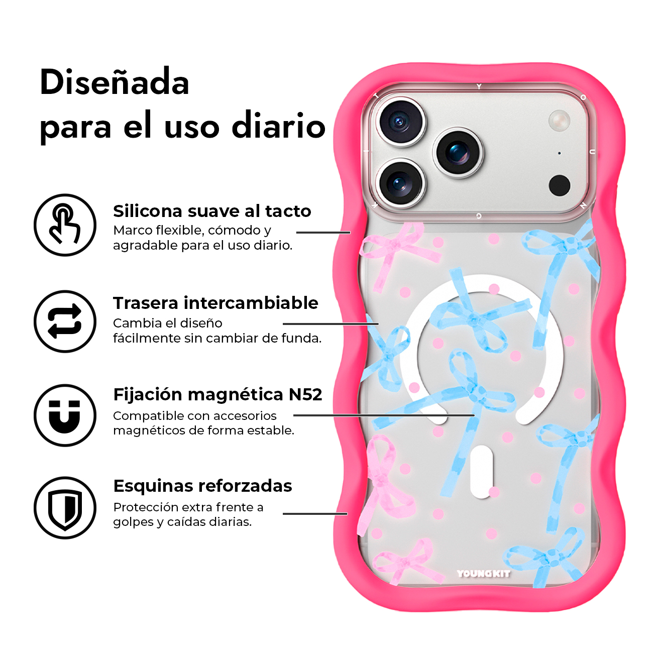 Funda para móvil | YOUNGKIT iPhone 17 Pro Max, Compatible con Apple ...