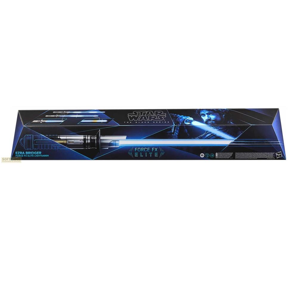 Verpackung für Star Wars Ezra Bridger Force FX Elite Lichtschwert mit blauer Klinge.