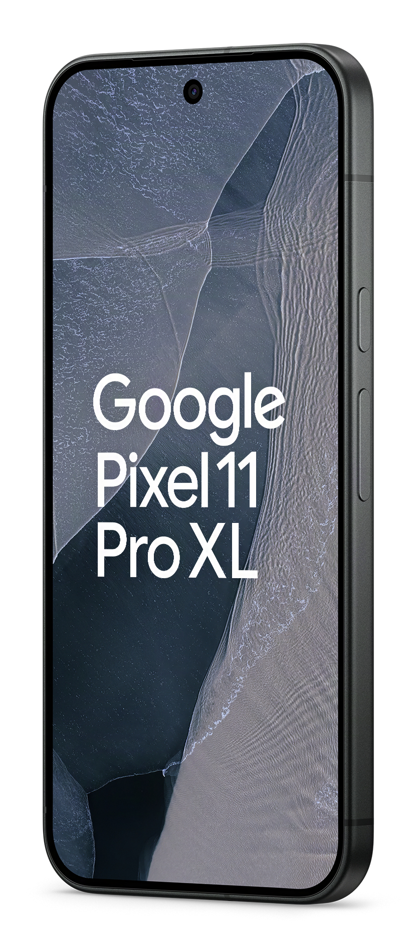 Elegancki smartfon wyświetla na ekranie napis Google Pixel 11 Pro XL.