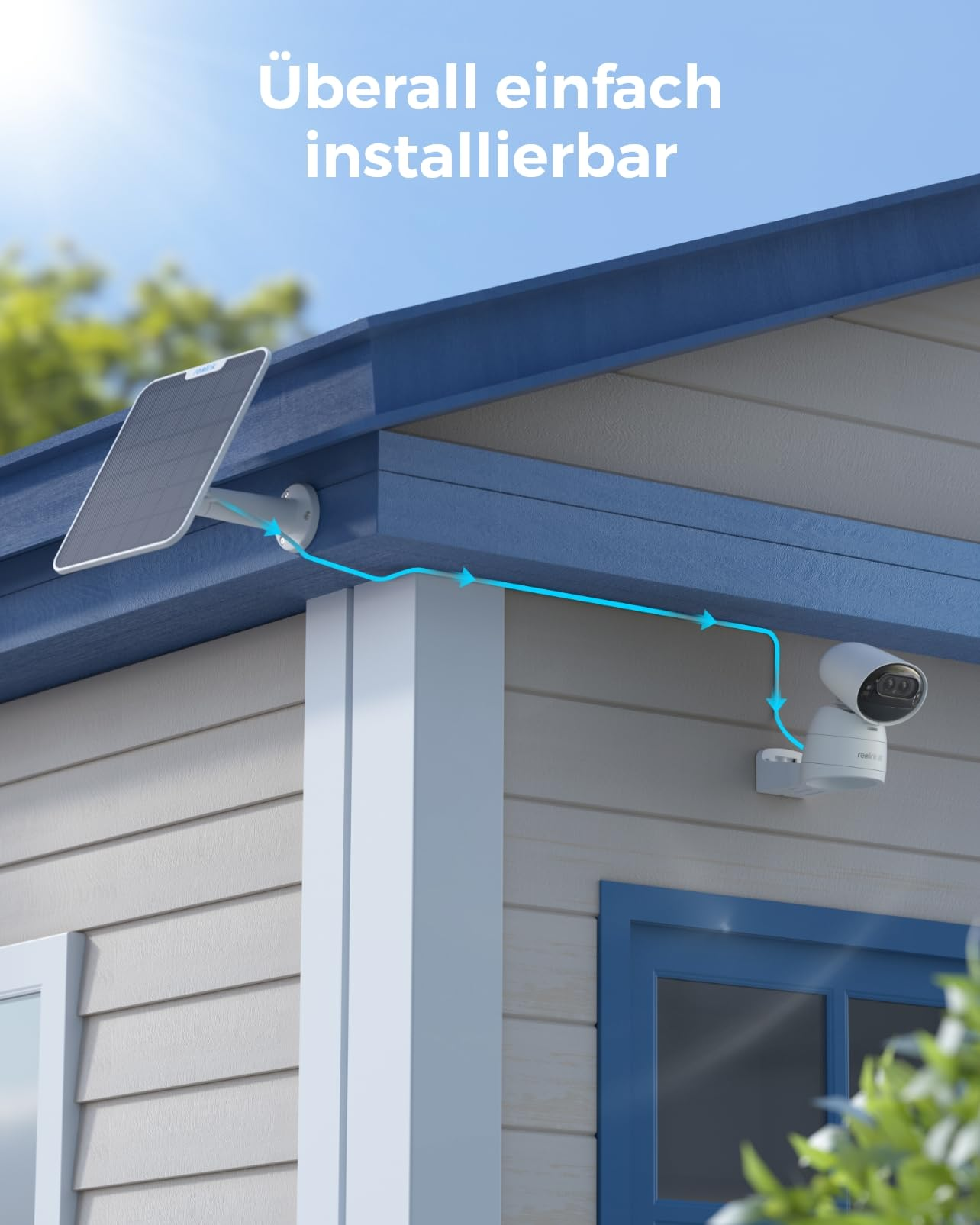 Telecamera di sicurezza facile da installare con pannello solare.