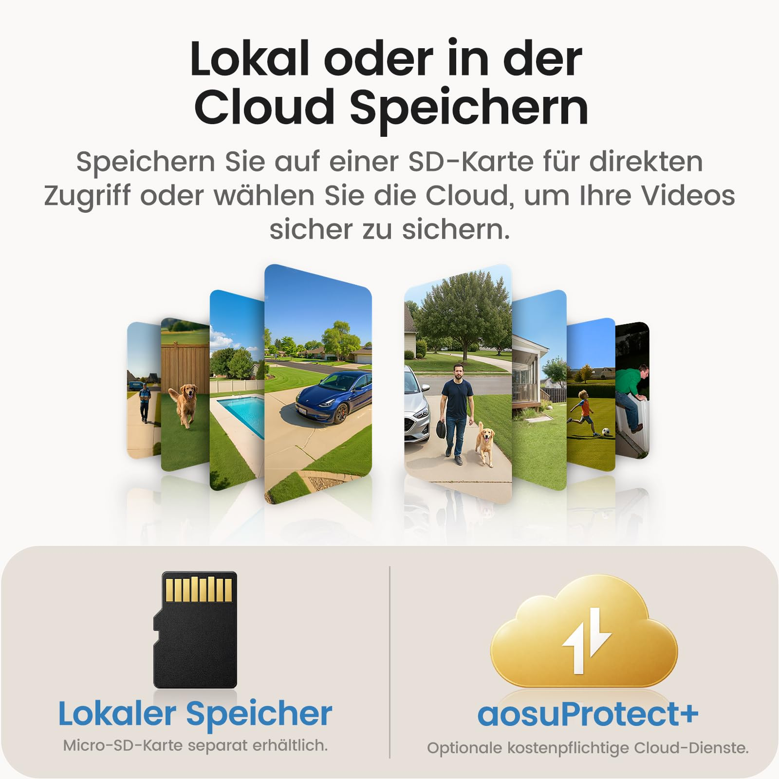 AOSU C9L solare per esterni 2K con batteria, Telecamera di sorveglianza