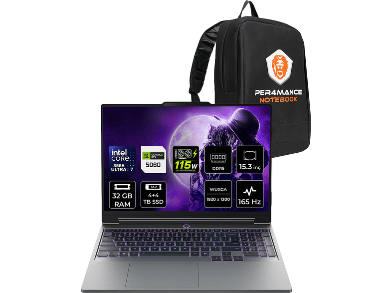 LENOVO LOQ RTX5060 8GB FHD+ 83SL001ATRP324 Intel Core Ultra 7 356H 32 GB RAM 8 TB SSD 15,3 inç FreeDOS Laptop+Çanta Gri