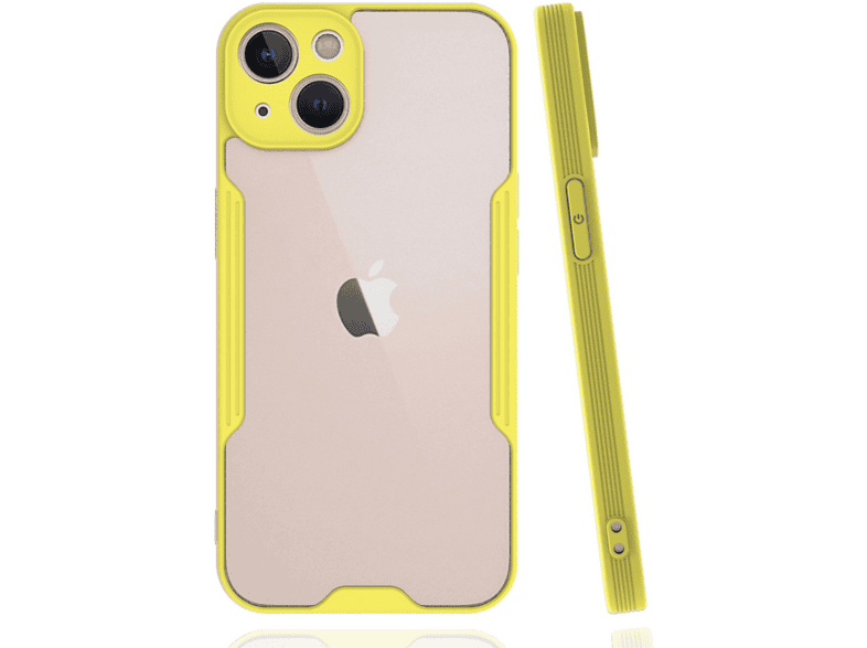 NEWFACE iPhone 14 Plus Uyumlu Platin Silikon Telefon Kılıfı Sarı