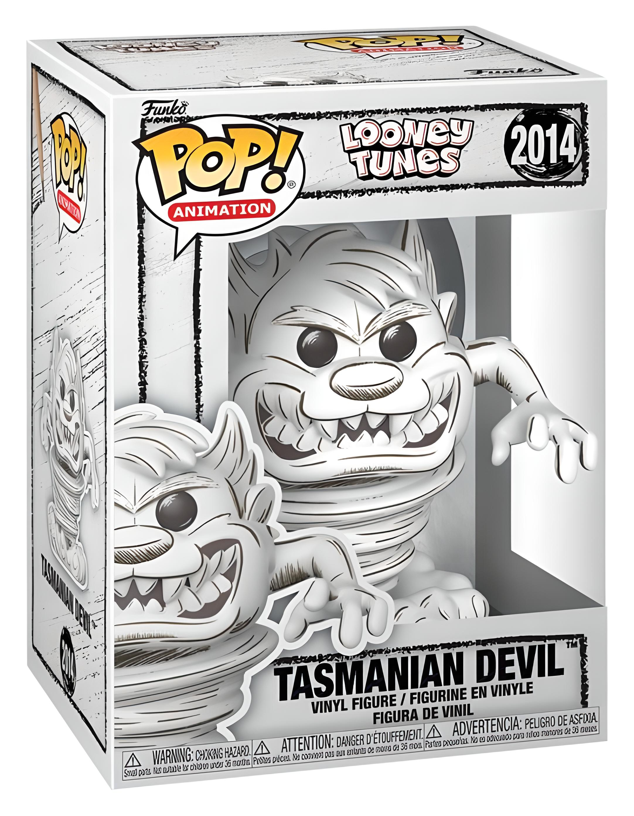Einfarbiges Pop! Animation Tasmanian Devil Vinyl-Sammelfigur in Verpackung.