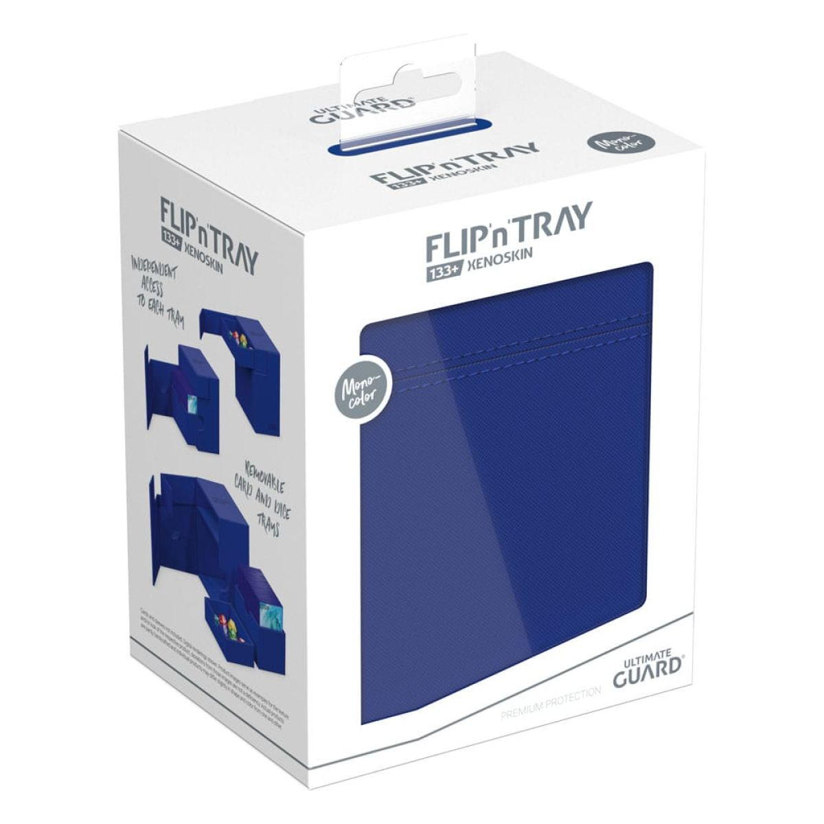 Boîte bleue Ultimate Guard Flip'n'Tray 133+ Xenoskin dans son emballage.