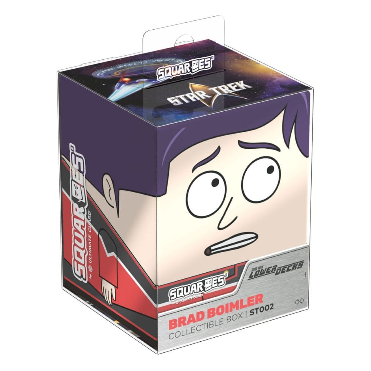 Boîte de deck Square 100+ avec un dessin animé de Brad Boimler de Star Trek: Lower Decks.