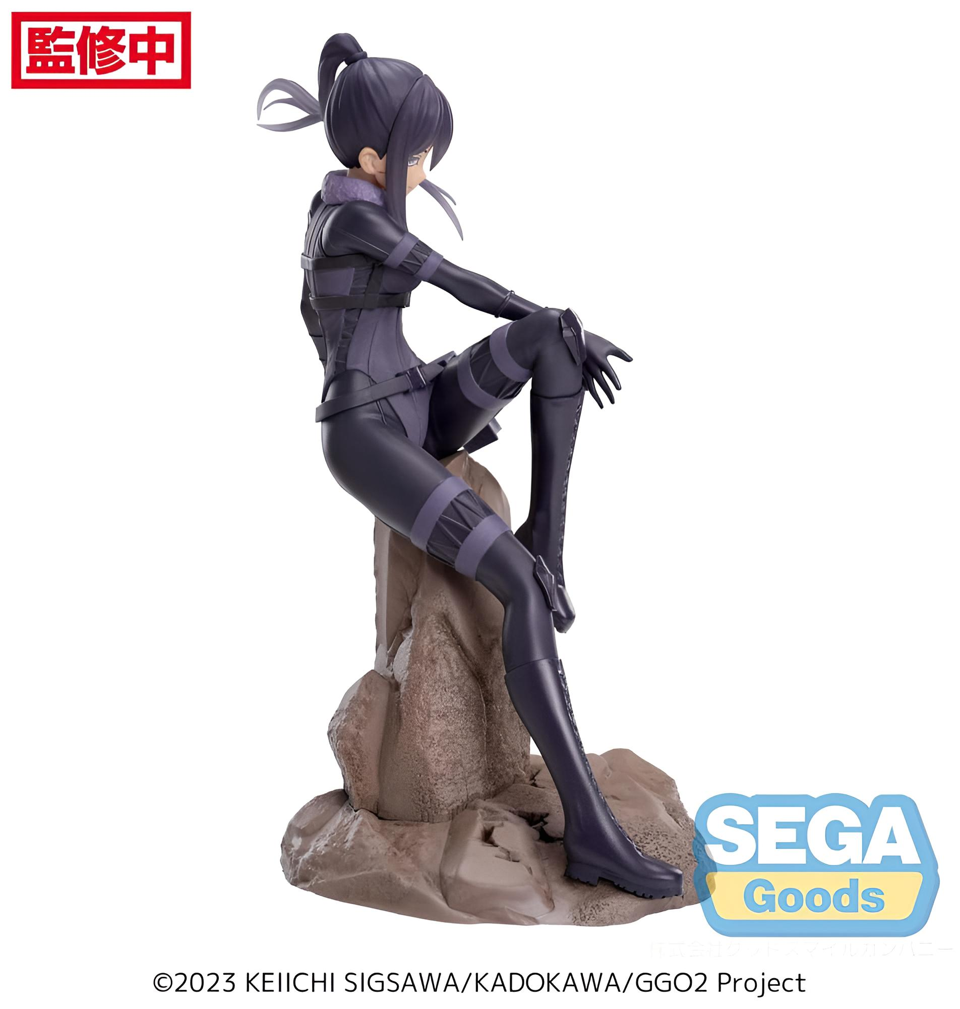 Una figura de anime con armadura oscura está sentada en una roca.
